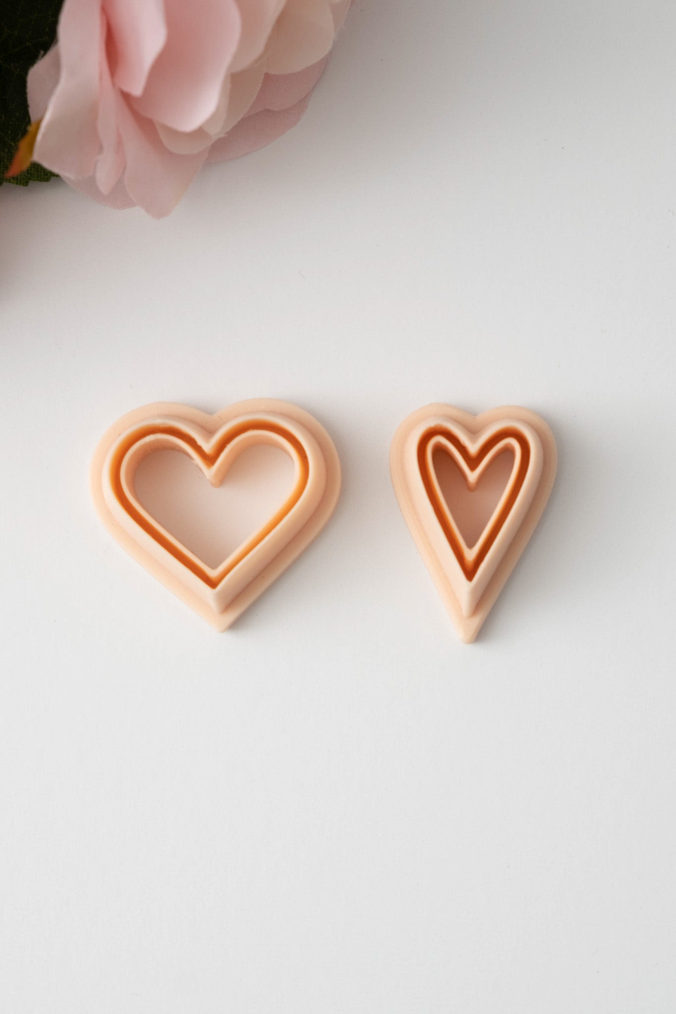 Heart Emboss Set No. 1 Clay Cutter | Embossed Heart Polymer Clay Cutter Set for DIY Earrings Valentine's Jewelry and Handmade Love-Themed Crafts