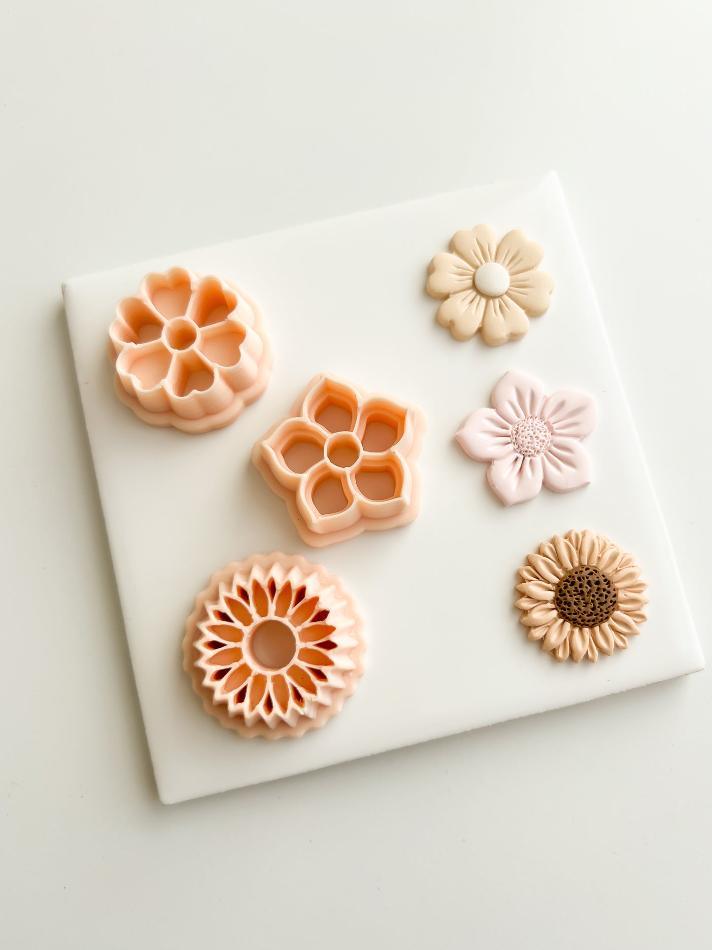 Floral Trio Set Clay Cutter | Floral Trio Set Polymer Clay Cutter for DIY Nature Earrings Floral-Themed Jewelry and Handmade Botanical Accessories