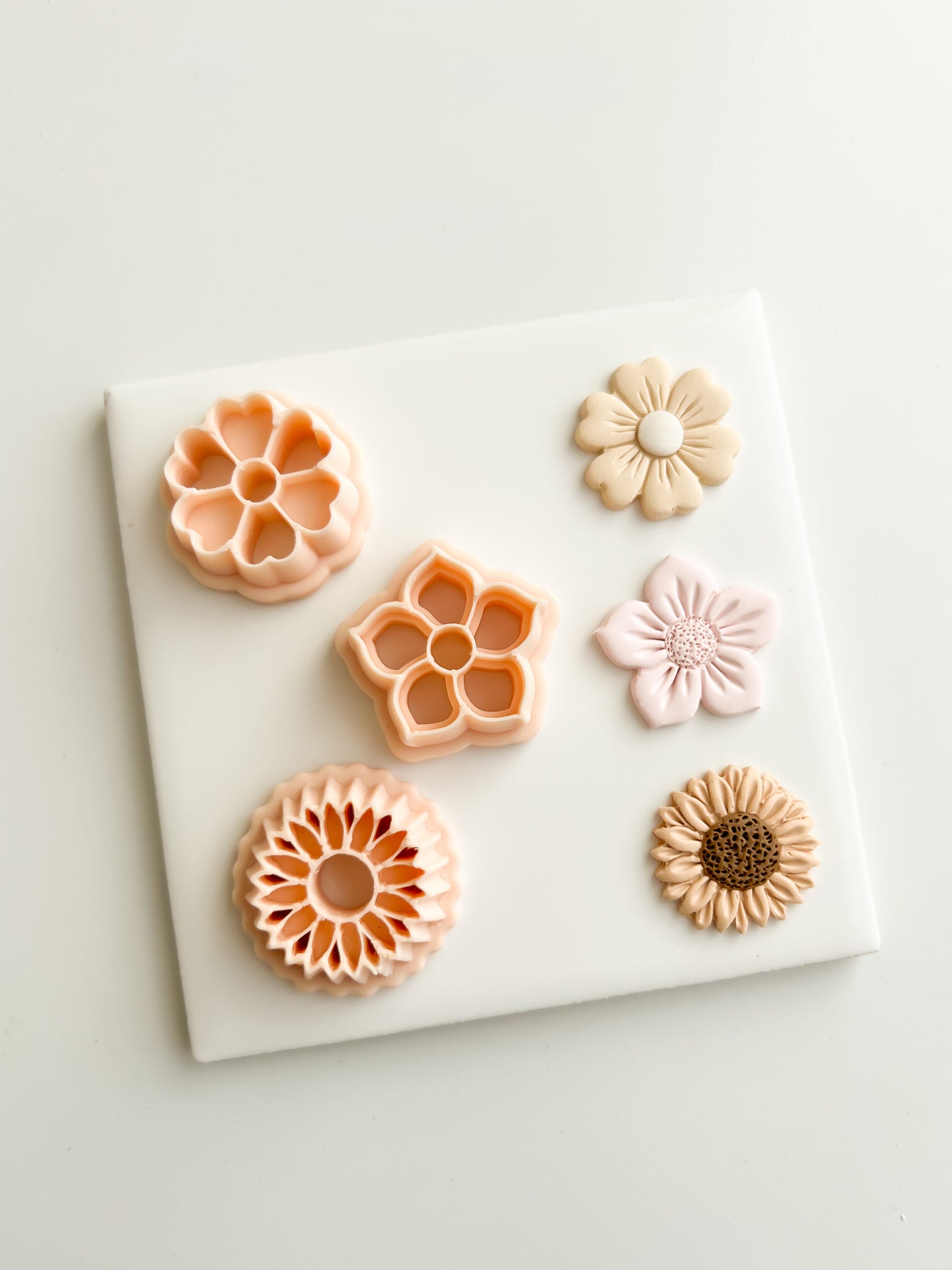 Floral Trio Set Clay Cutter | Floral Trio Set Polymer Clay Cutter for DIY Nature Earrings Floral-Themed Jewelry and Handmade Botanical Accessories