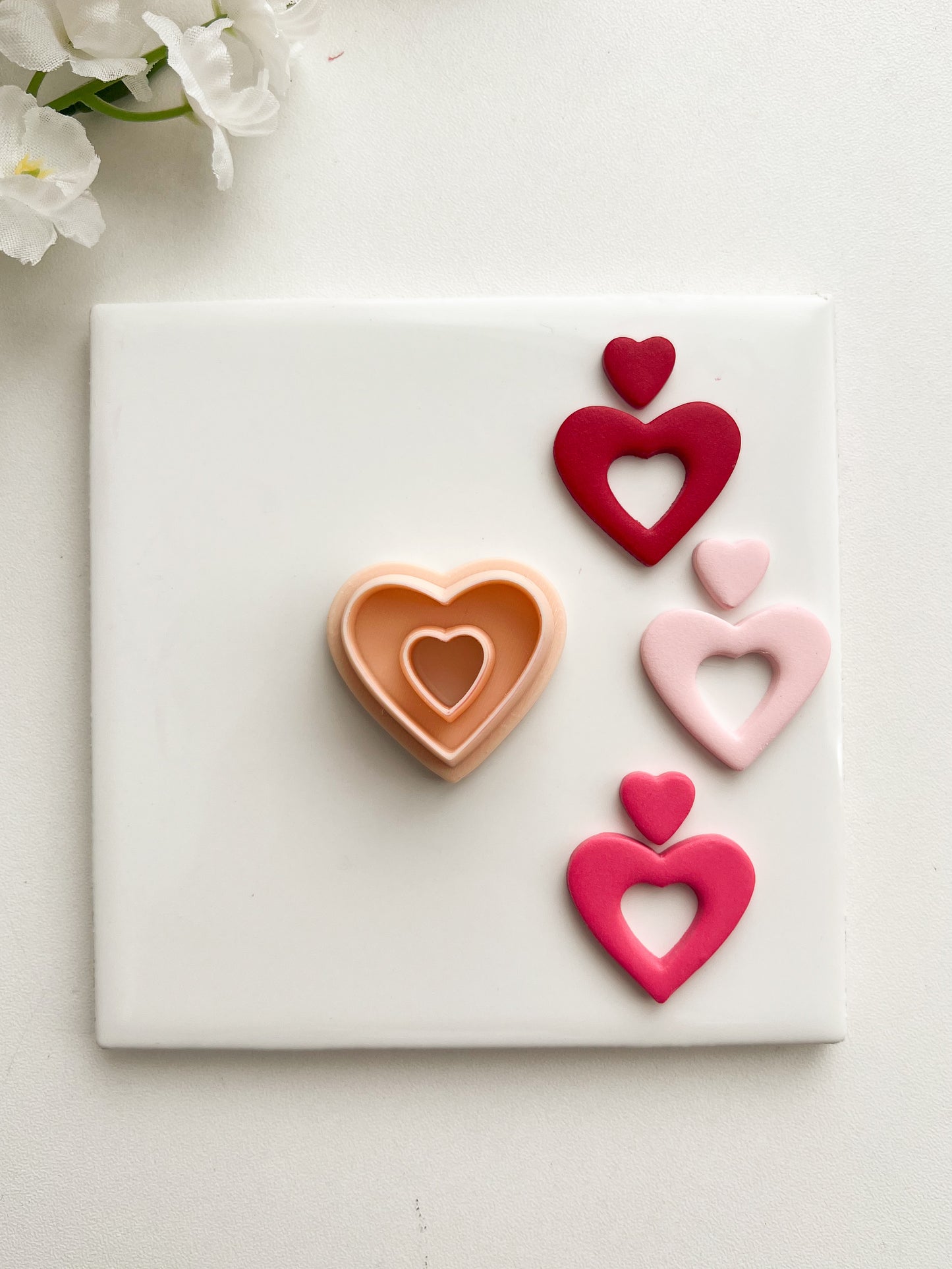 Heart Cutout Dangle Clay Cutter | Heart Cutout Dangle Polymer Clay Cutter for DIY Chic Earrings Elegant Jewelry and Handmade Romantic Accessories