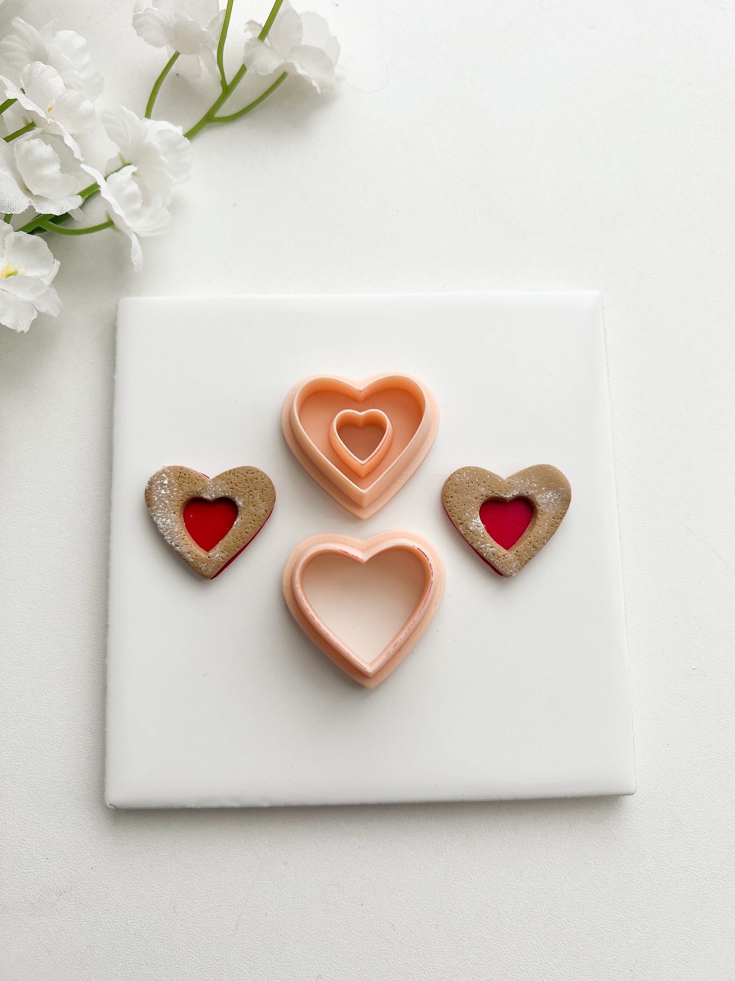Heart Shape Cookie Clay Cutter | Heart Shape Cookie Polymer Clay Cutter for DIY Valentine Earrings Cute Cookie Jewelry and Handmade Sweet Accessories
