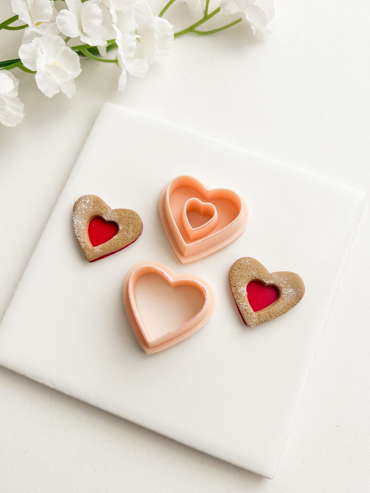 Heart Shape Cookie Clay Cutter | Heart Shape Cookie Polymer Clay Cutter for DIY Valentine Earrings Cute Cookie Jewelry and Handmade Sweet Accessories
