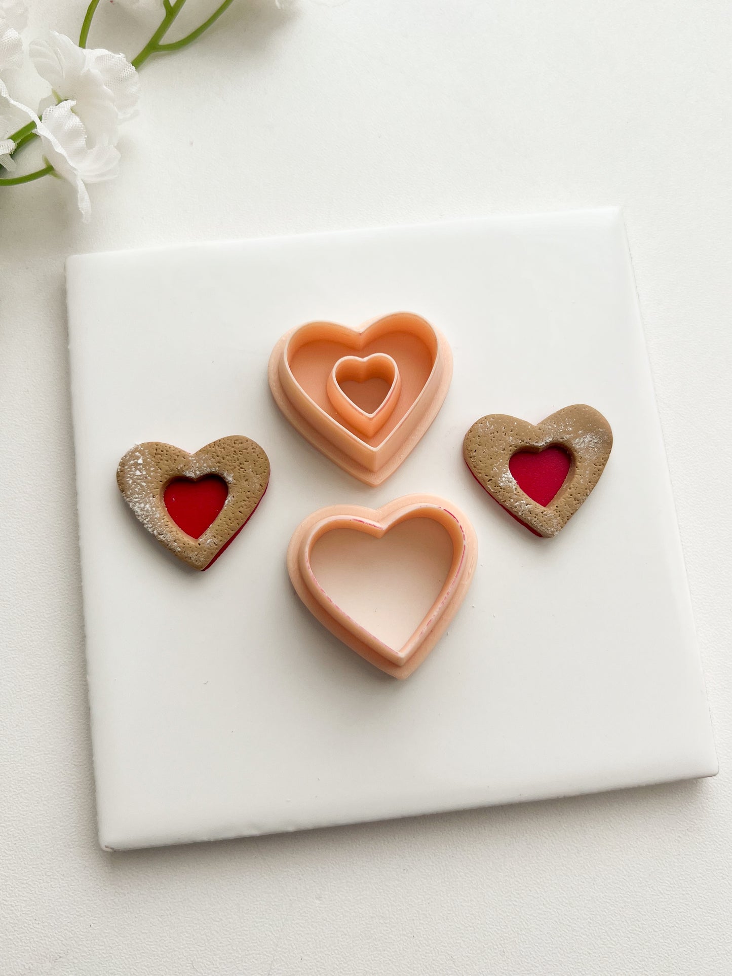 Heart Shape Cookie Clay Cutter | Heart Shape Cookie Polymer Clay Cutter for DIY Valentine Earrings Cute Cookie Jewelry and Handmade Sweet Accessories