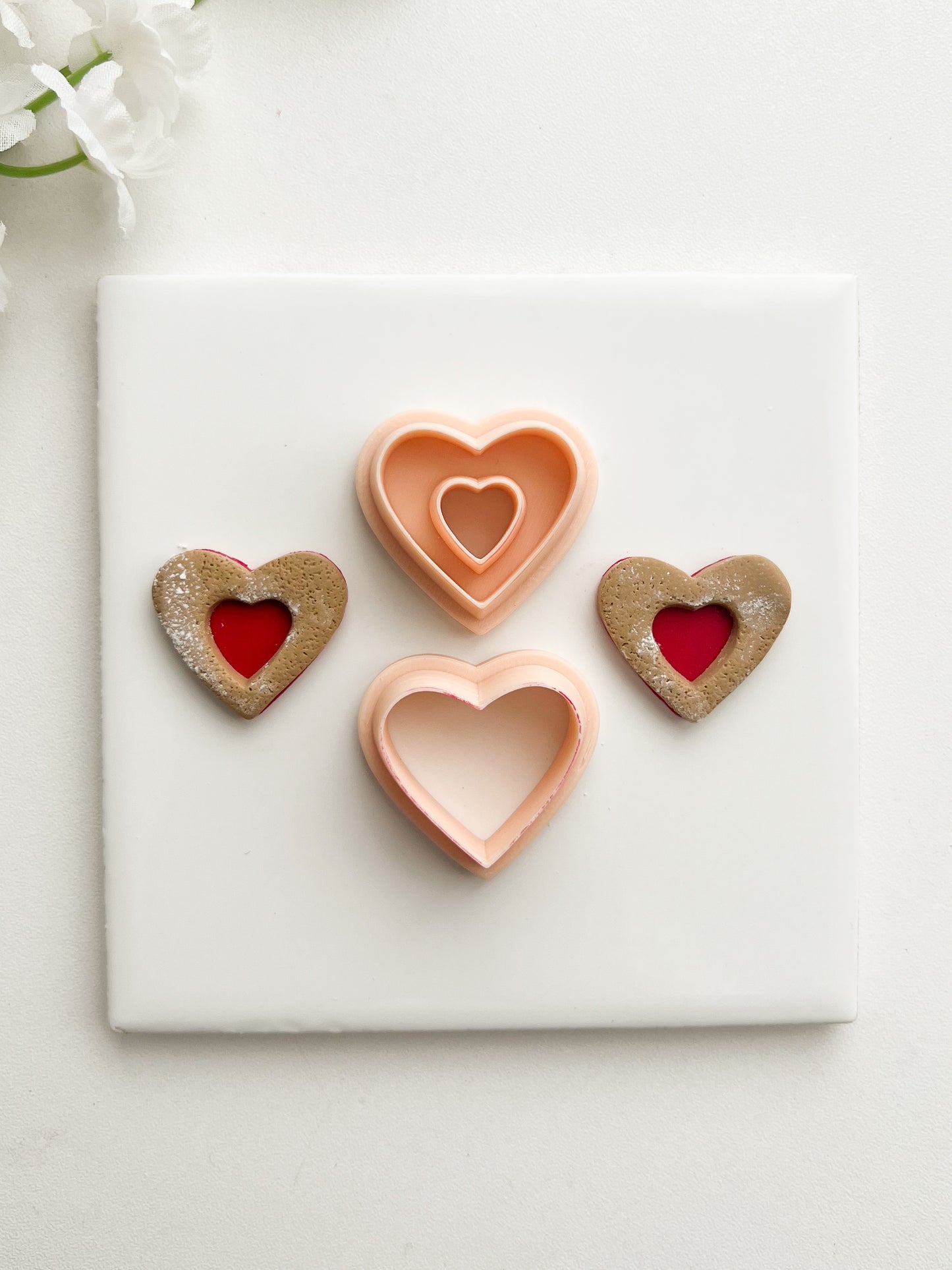 Heart Shape Cookie Clay Cutter | Heart Shape Cookie Polymer Clay Cutter for DIY Valentine Earrings Cute Cookie Jewelry and Handmade Sweet Accessories