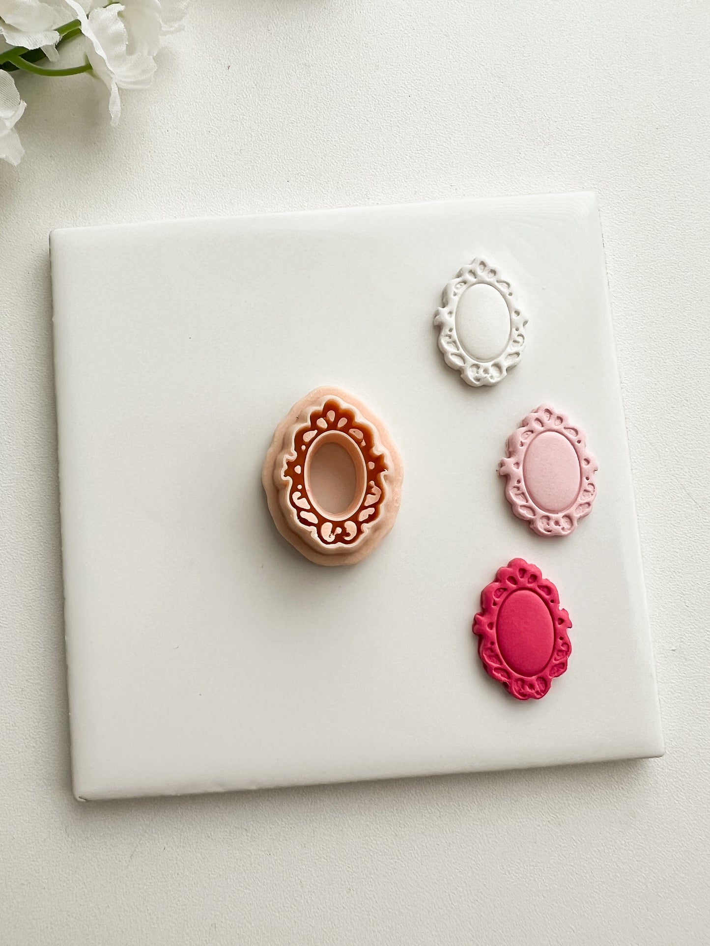 Elegant Embossed Mirror Clay Cutter | Elegant Embossed Mirror Polymer Clay Cutter for DIY Classic Earrings Chic Jewelry and Handmade Decorative Accessories