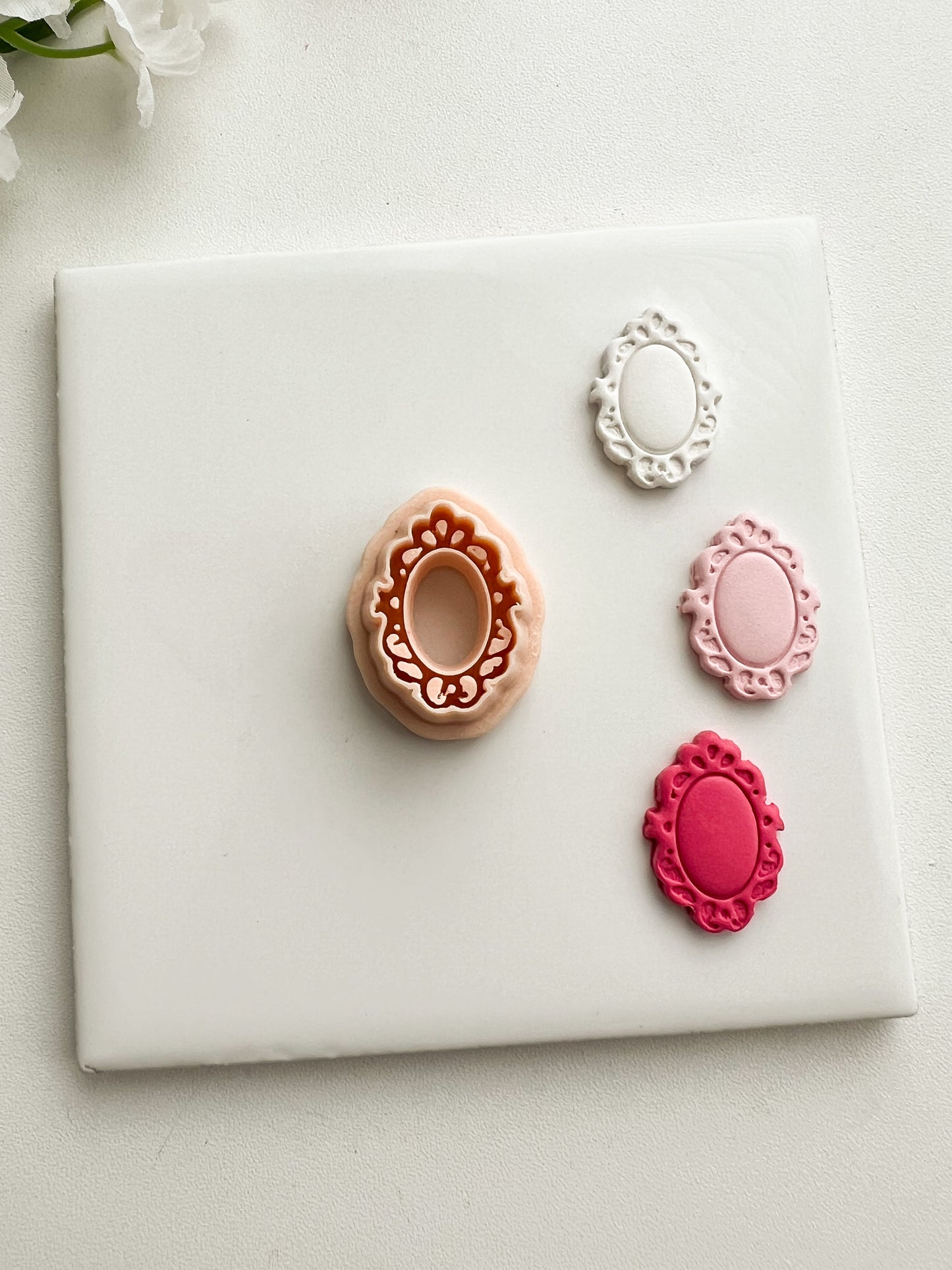 Elegant Embossed Mirror Clay Cutter | Elegant Embossed Mirror Polymer Clay Cutter for DIY Classic Earrings Chic Jewelry and Handmade Decorative Accessories