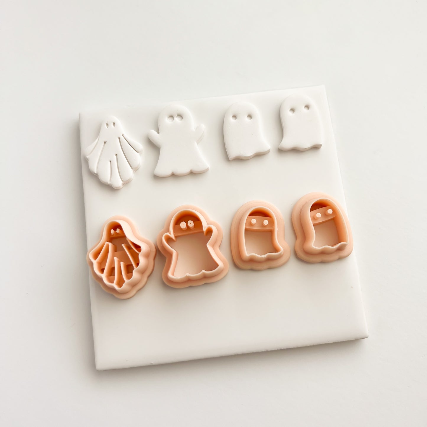 Ghost Set of 4 Clay Cutter | Halloween Ghost Polymer Clay Cutter Set for Spooky DIY Earrings Halloween Jewelry and Handmade Crafts