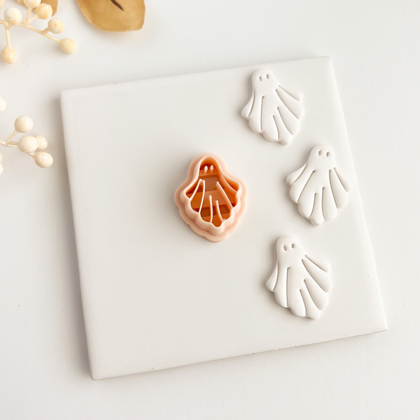 Ghost No. 4 Clay Cutter | Ghost No. 4 Polymer Clay Cutter for DIY Halloween Jewelry Spooky Earrings and Ghost-Themed Crafts