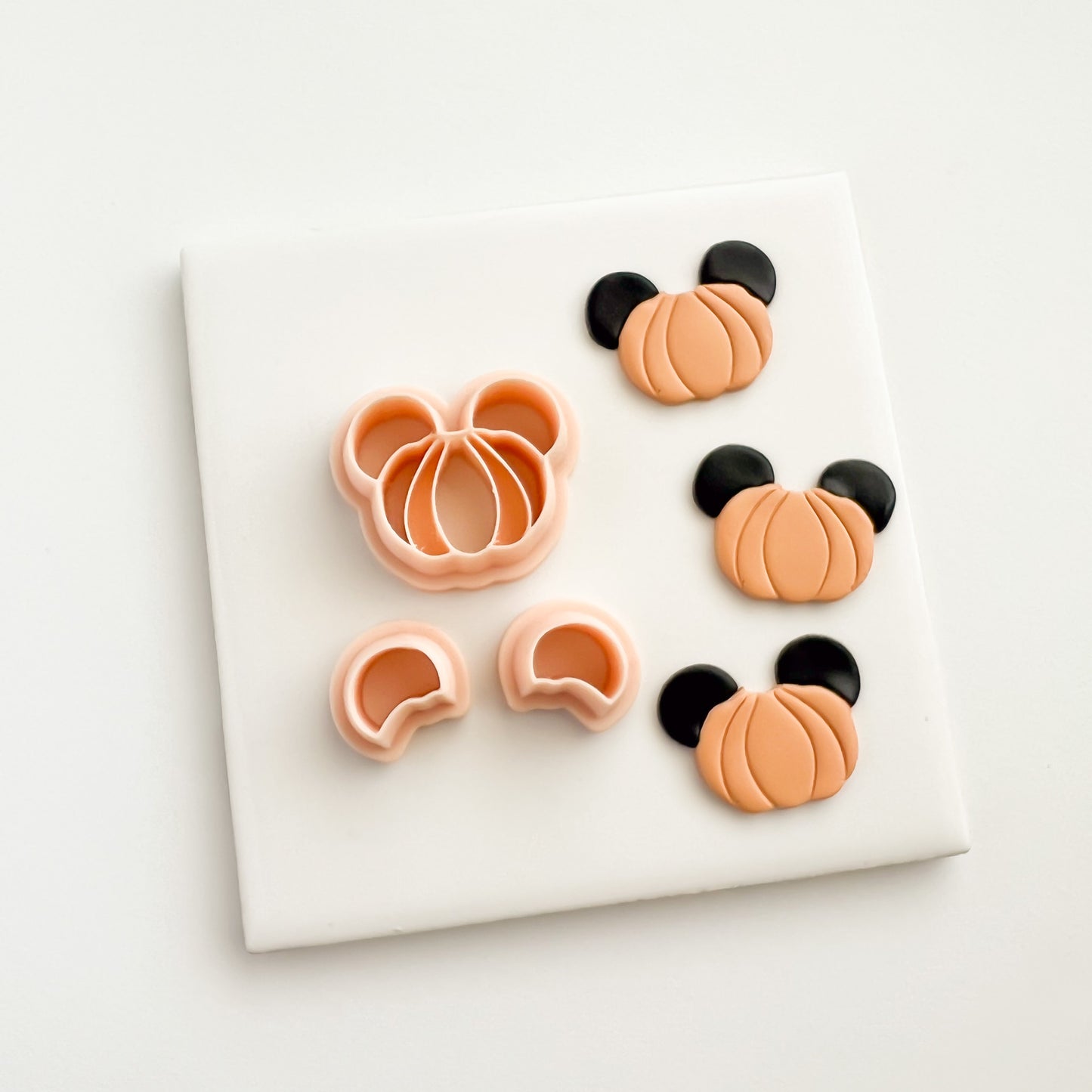 Mouse Pumpkin with Ears Clay Cutter | Halloween Mouse Pumpkin Polymer Clay Cutter for DIY Earrings and Gifts