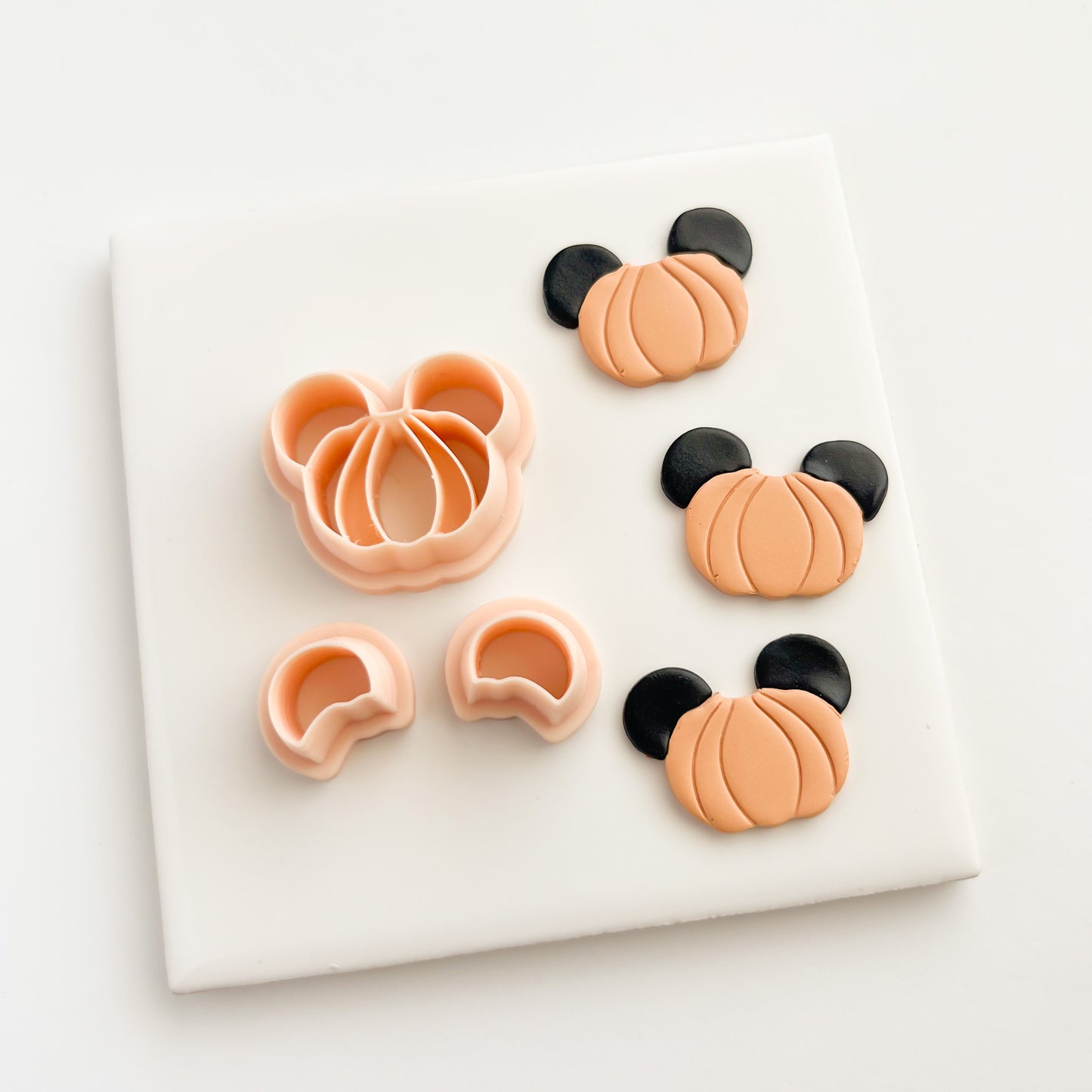 Mouse Pumpkin with Ears Clay Cutter | Halloween Mouse Pumpkin Polymer Clay Cutter for DIY Earrings and Gifts