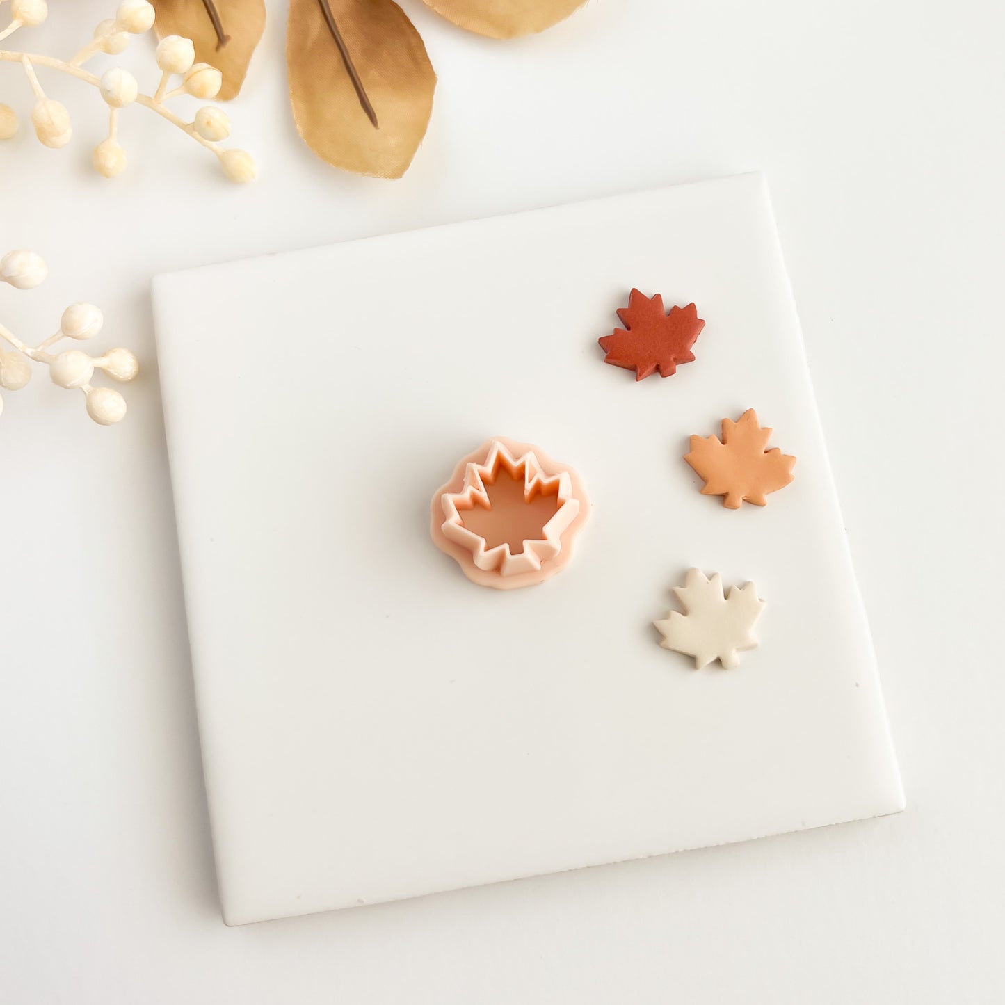 Maple Leaf No. 3 Clay Cutter | Fall Maple Leaf Polymer Clay Cutter for DIY Earrings Autumn Jewelry Making Handmade Clay Craft Supplies