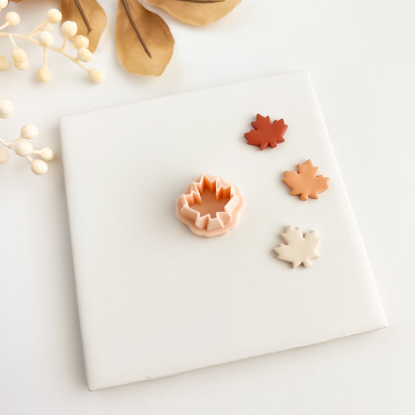 Maple Leaf No. 3 Clay Cutter | Fall Maple Leaf Polymer Clay Cutter for DIY Earrings Autumn Jewelry Making Handmade Clay Craft Supplies