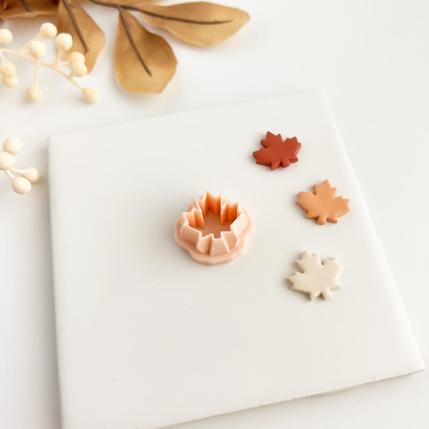Maple Leaf No. 3 Clay Cutter | Fall Maple Leaf Polymer Clay Cutter for DIY Earrings Autumn Jewelry Making Handmade Clay Craft Supplies
