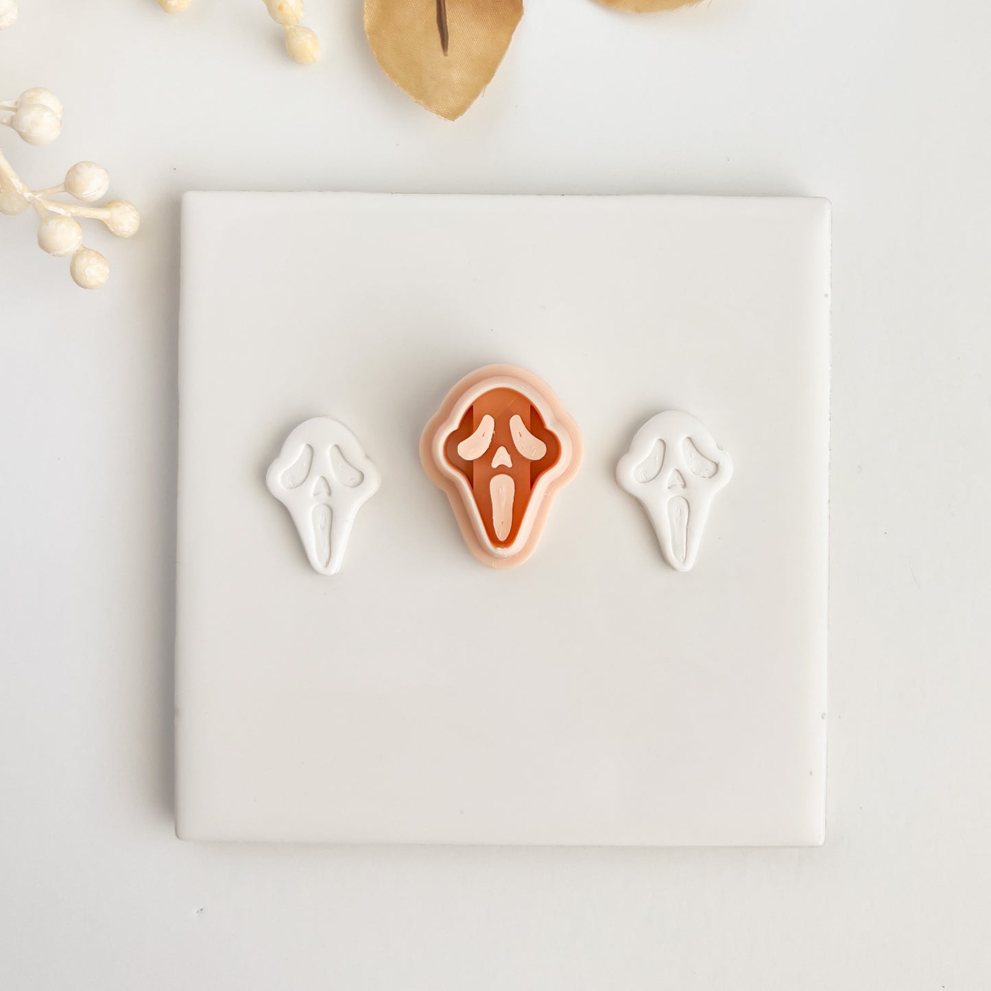 Scream Mask Clay Cutter | Scary Halloween Mask Polymer Clay Cutter for DIY Jewelry and Decorations