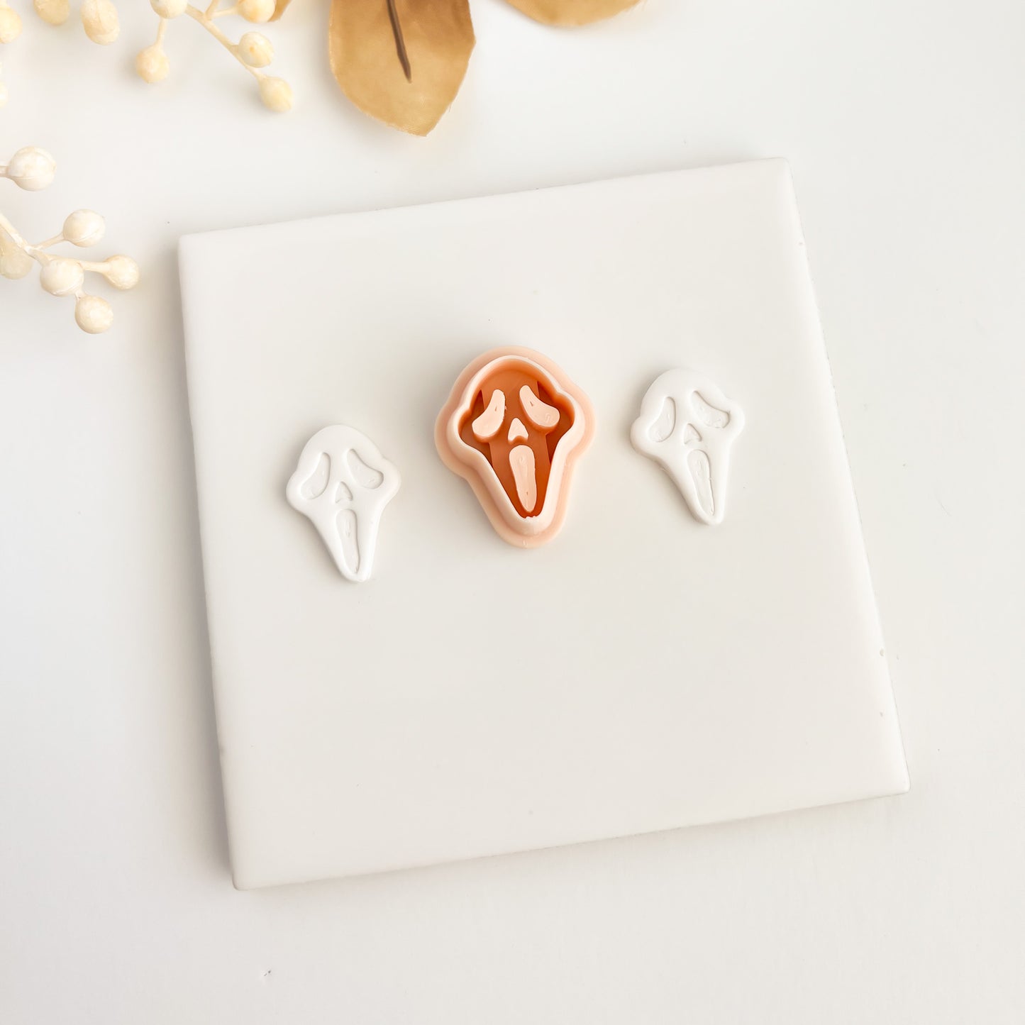 Scream Mask Clay Cutter | Scary Halloween Mask Polymer Clay Cutter for DIY Jewelry and Decorations