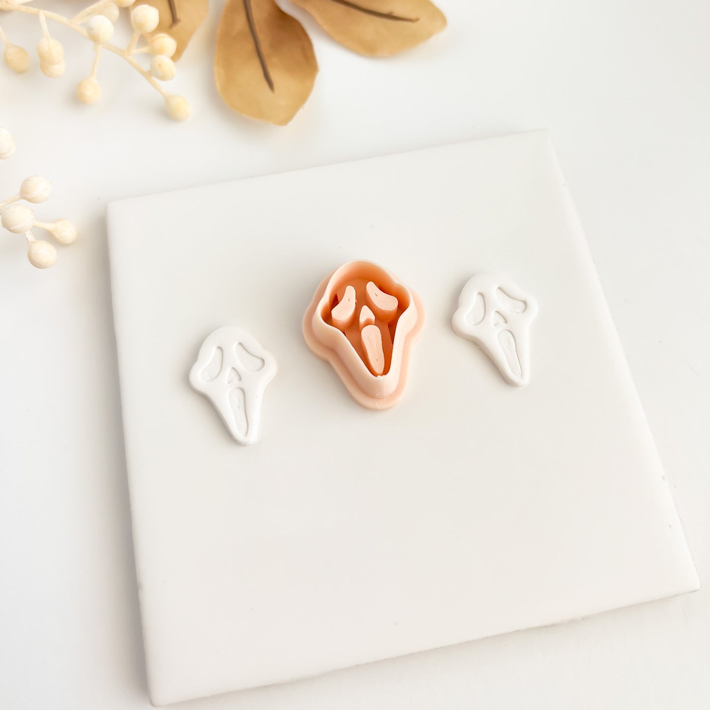 Scream Mask Clay Cutter | Scary Halloween Mask Polymer Clay Cutter for DIY Jewelry and Decorations