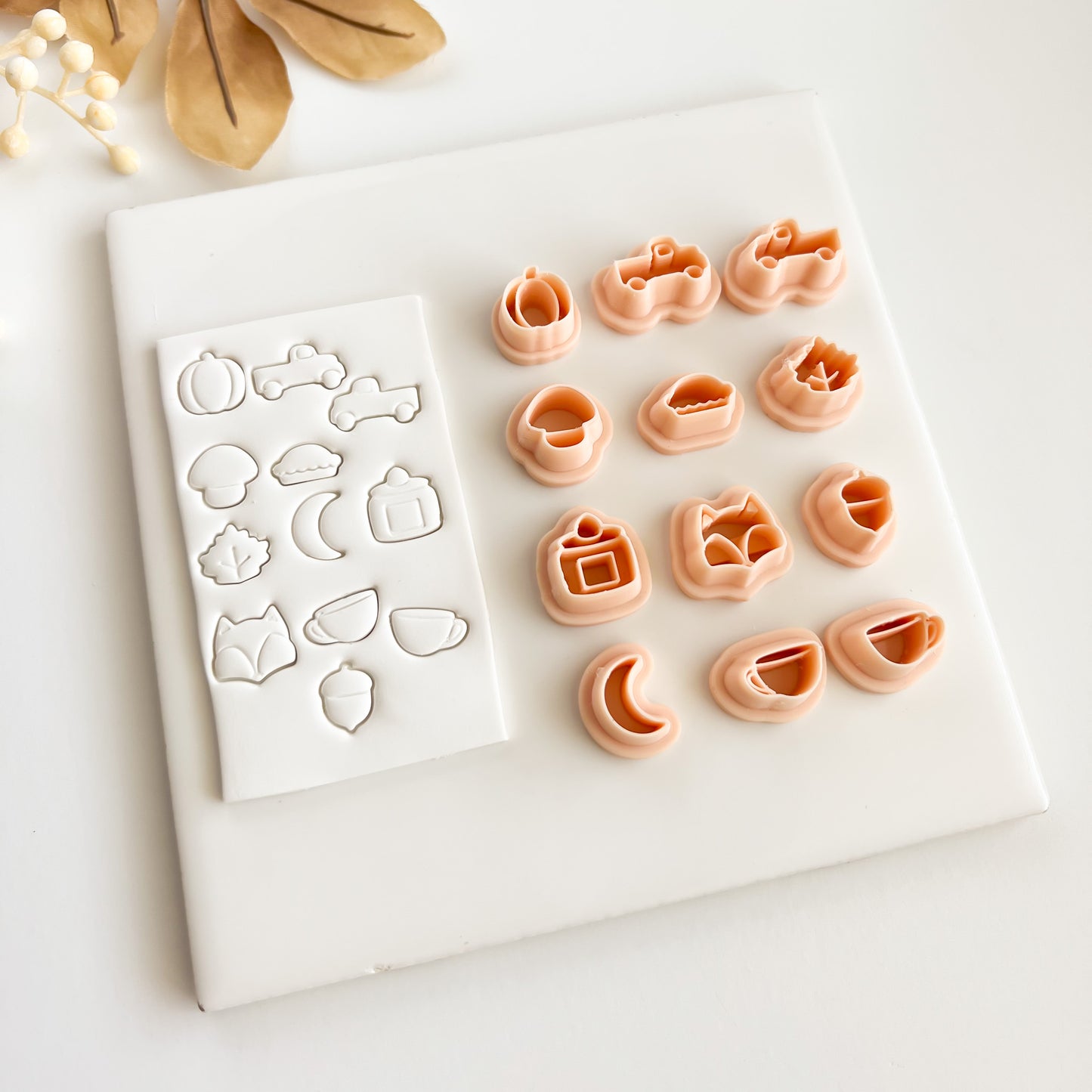 Cozy Stud Set No. 3 Clay Cutter | Cozy Stud Set No. 3 Polymer Clay Cutter for DIY Earrings Fall Jewelry and Seasonal Handmade Crafts