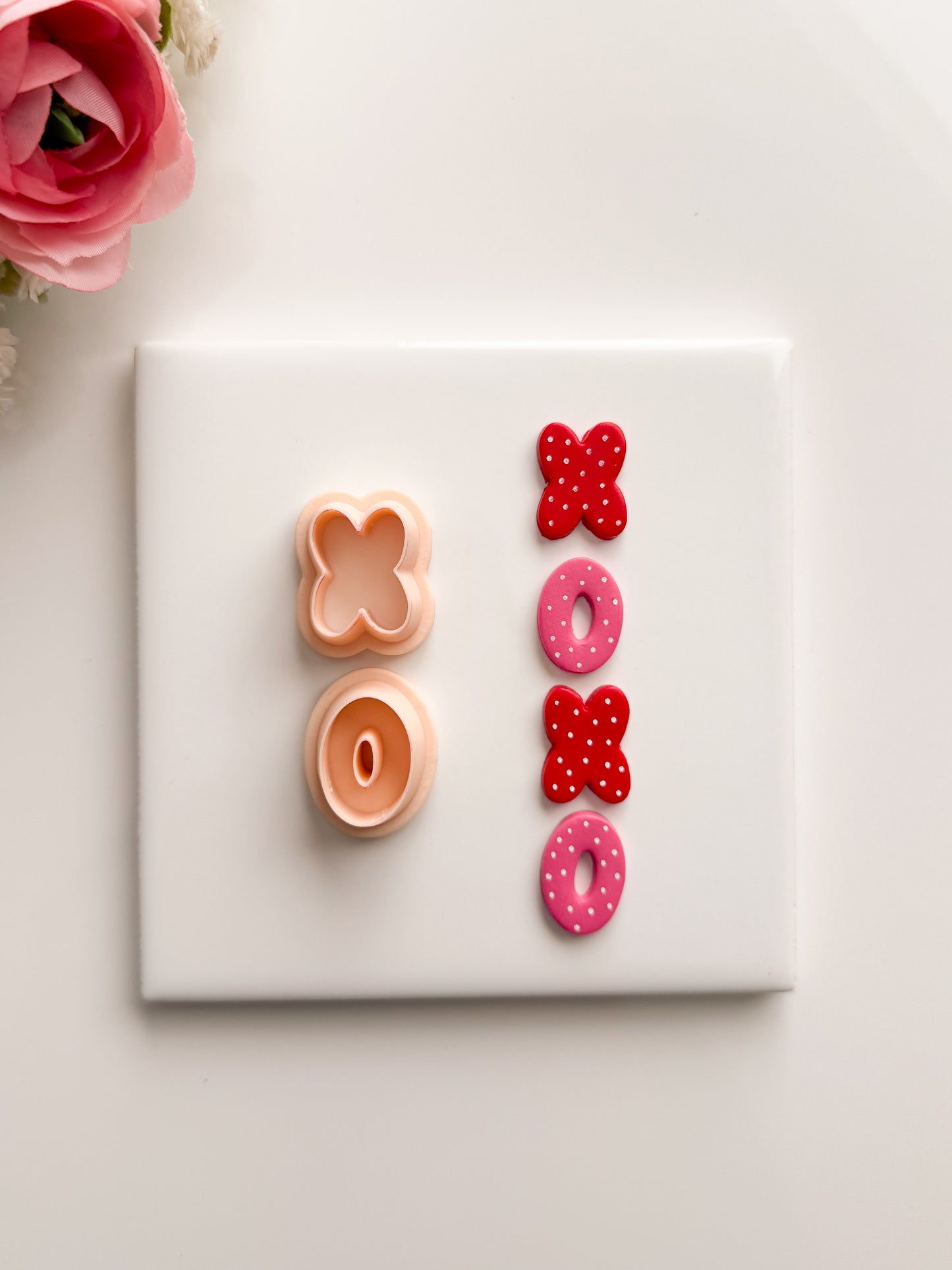 XO Valentine Letters No. 2 Clay Cutter | XO Valentine Letters No. 2 Polymer Clay Cutter for DIY Love Earrings Romantic Jewelry and Handmade Valentine's Accessories