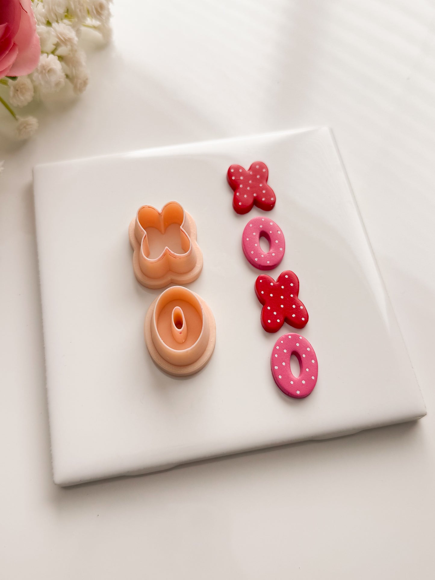 XO Valentine Letters No. 2 Clay Cutter | XO Valentine Letters No. 2 Polymer Clay Cutter for DIY Love Earrings Romantic Jewelry and Handmade Valentine's Accessories