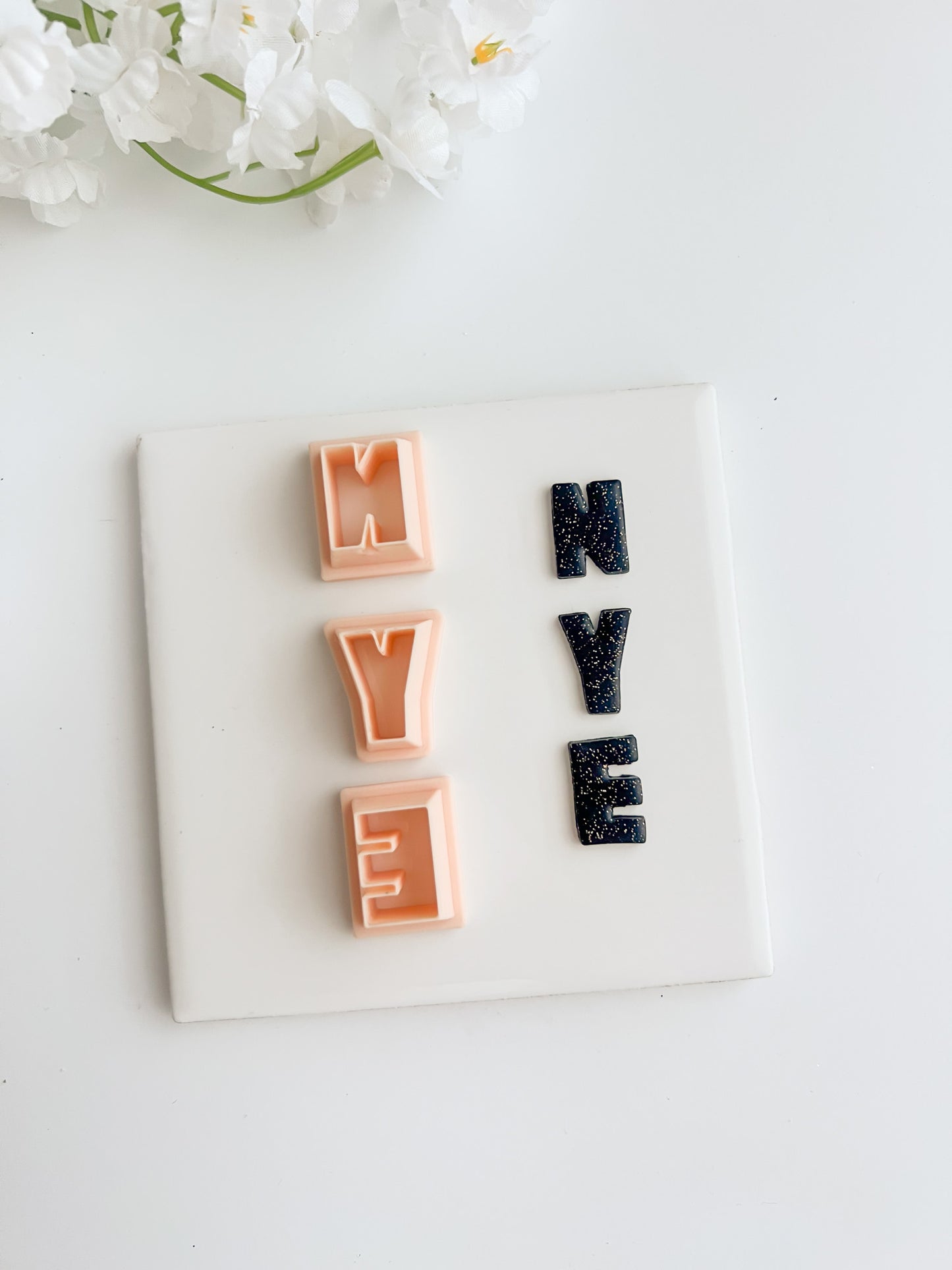 NYE Letters Clay Cutter | New Year's Eve Polymer Clay Cutter for Party Jewelry and Celebrations