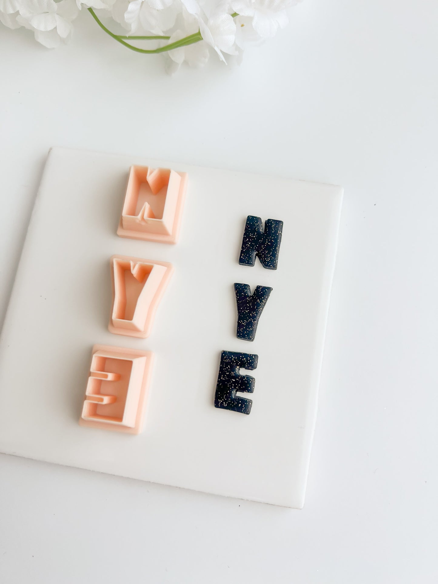 NYE Letters Clay Cutter | New Year's Eve Polymer Clay Cutter for Party Jewelry and Celebrations