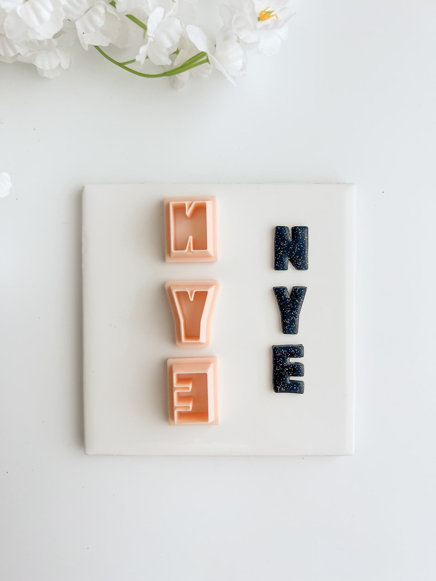 NYE Letters Clay Cutter | New Year's Eve Polymer Clay Cutter for Party Jewelry and Celebrations