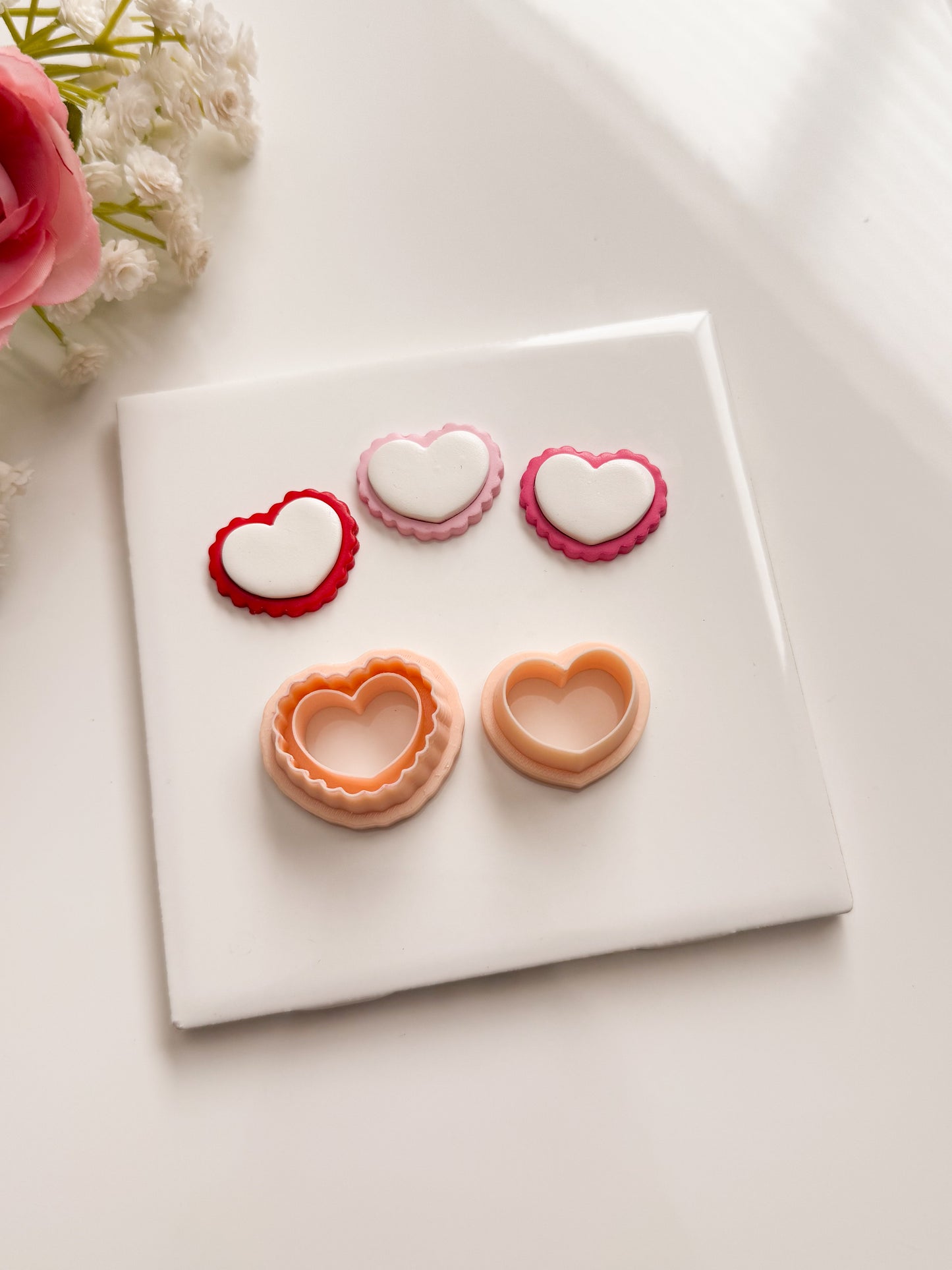 Scallop Heart No. 3 Clay Cutter | Scallop Heart No. 3 Polymer Clay Cutter for DIY Romantic Earrings Love Jewelry and Handmade Valentine's Accessories