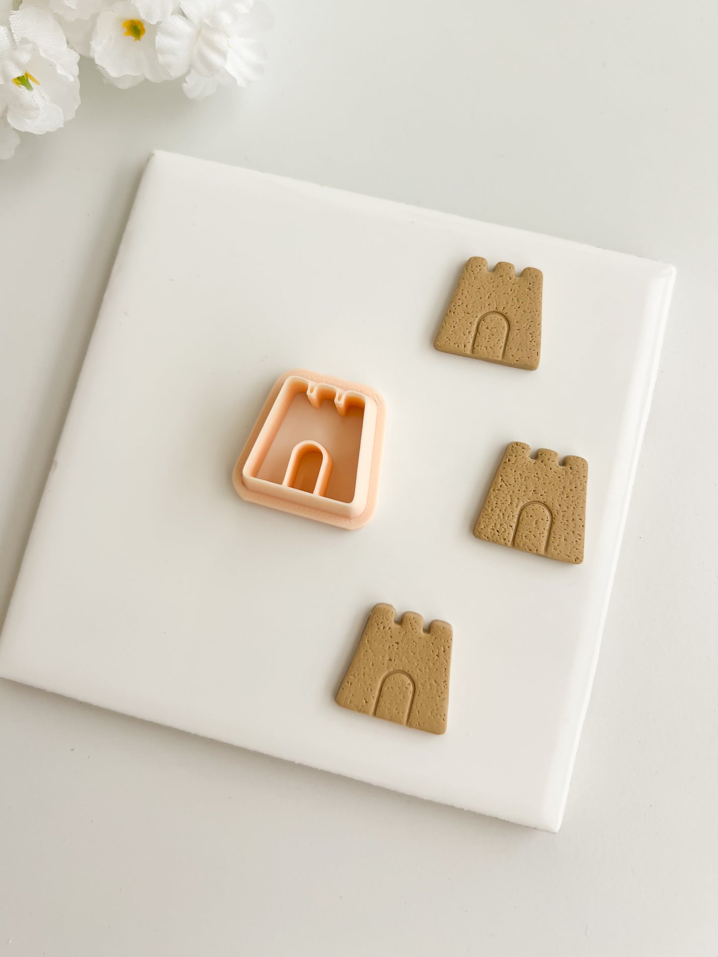Sand Castle No. 2 Clay Cutter | Sand Castle No. 2 Polymer Clay Cutter for DIY Beach Earrings Coastal-Themed Jewelry and Handmade Summer Accessories