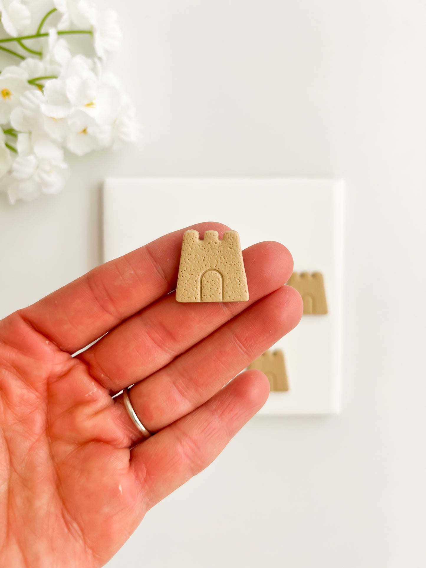 Sand Castle No. 2 Clay Cutter | Sand Castle No. 2 Polymer Clay Cutter for DIY Beach Earrings Coastal-Themed Jewelry and Handmade Summer Accessories
