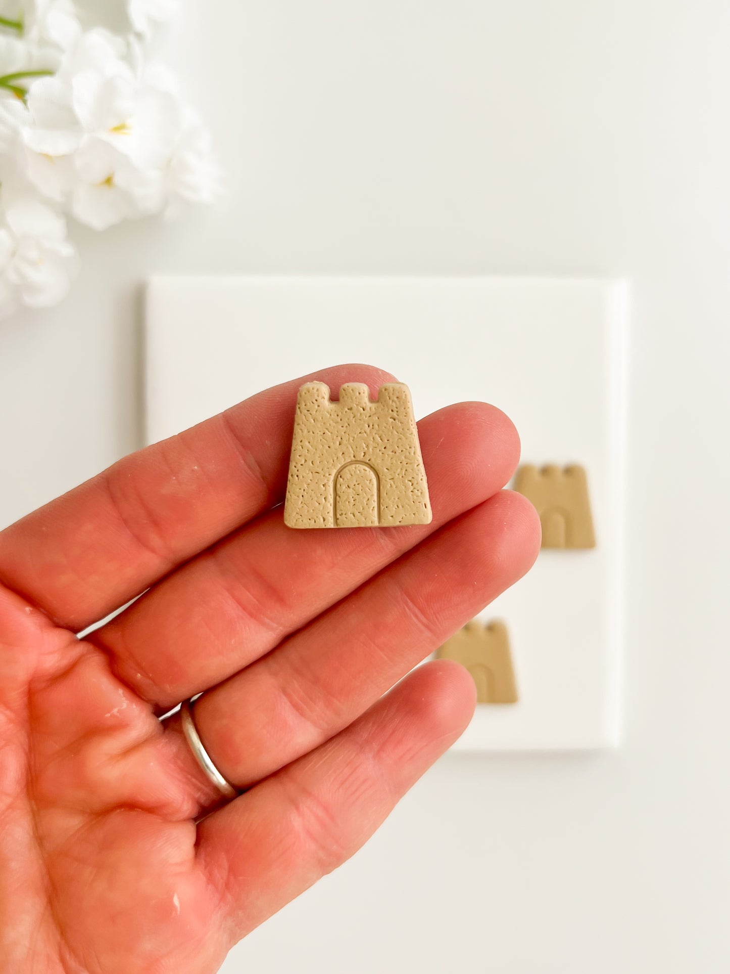 Sand Castle No. 2 Clay Cutter | Sand Castle No. 2 Polymer Clay Cutter for DIY Beach Earrings Coastal-Themed Jewelry and Handmade Summer Accessories
