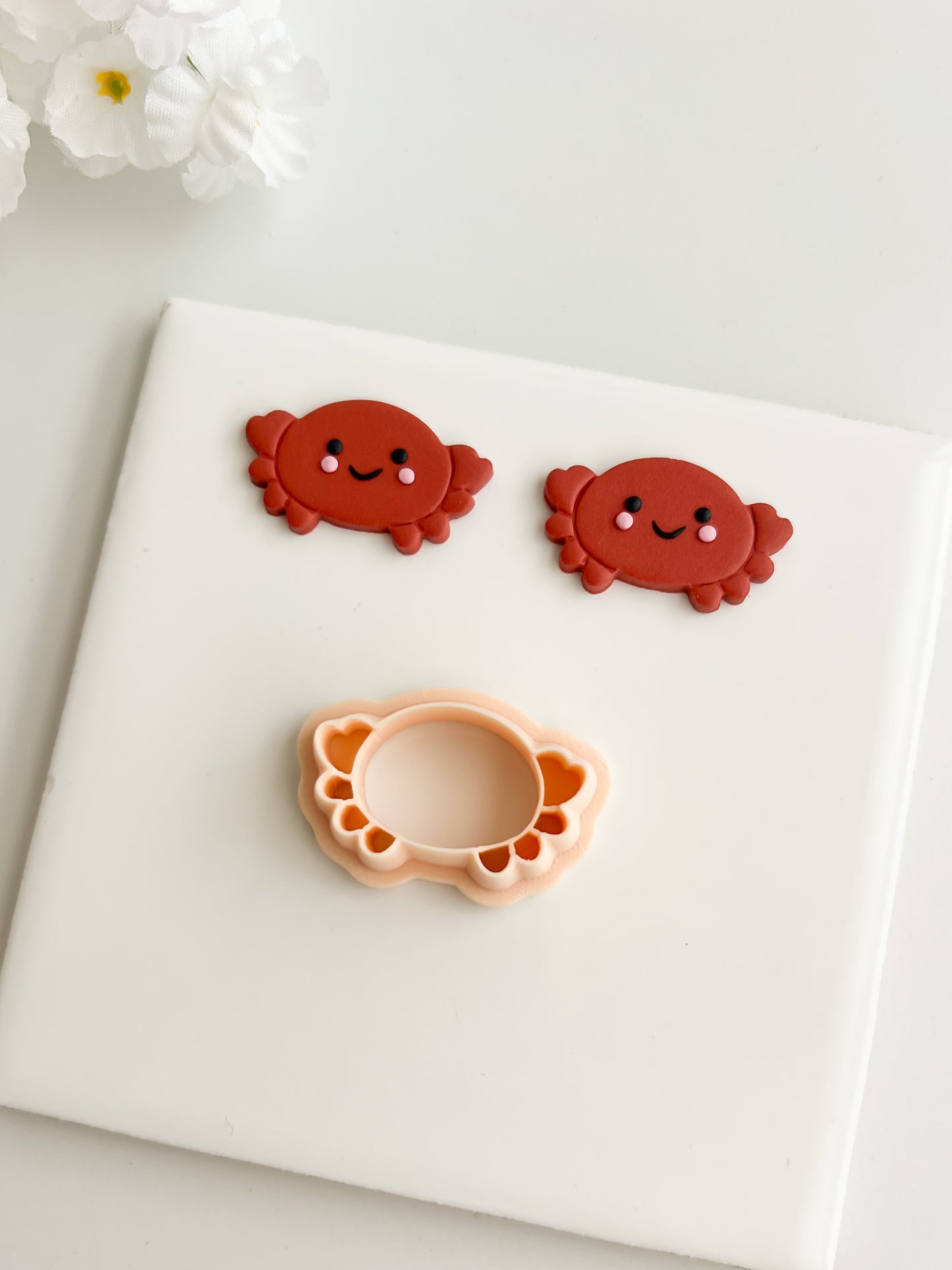 Crab No. 2 Clay Cutter | Crab No. 2 Polymer Clay Cutter for DIY Coastal Earrings Sea-Themed Jewelry and Handmade Summer Accessories