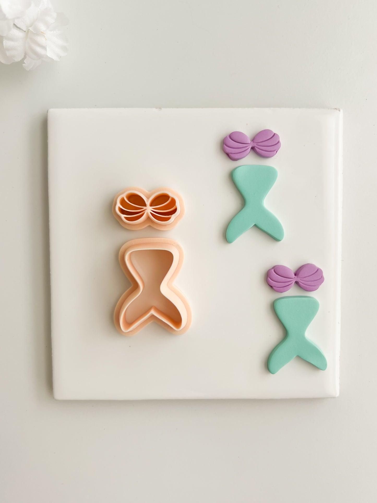 Mermaid Two Part Clay Cutter | Mermaid Two Part Polymer Clay Cutter for DIY Ocean Earrings Fantasy Jewelry and Handmade Magical Accessories