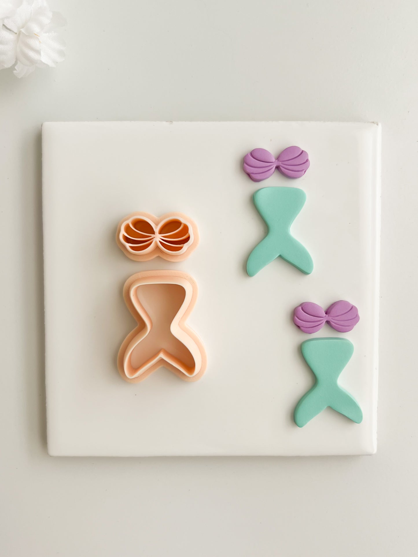 Mermaid Two Part Clay Cutter | Mermaid Two Part Polymer Clay Cutter for DIY Ocean Earrings Fantasy Jewelry and Handmade Magical Accessories