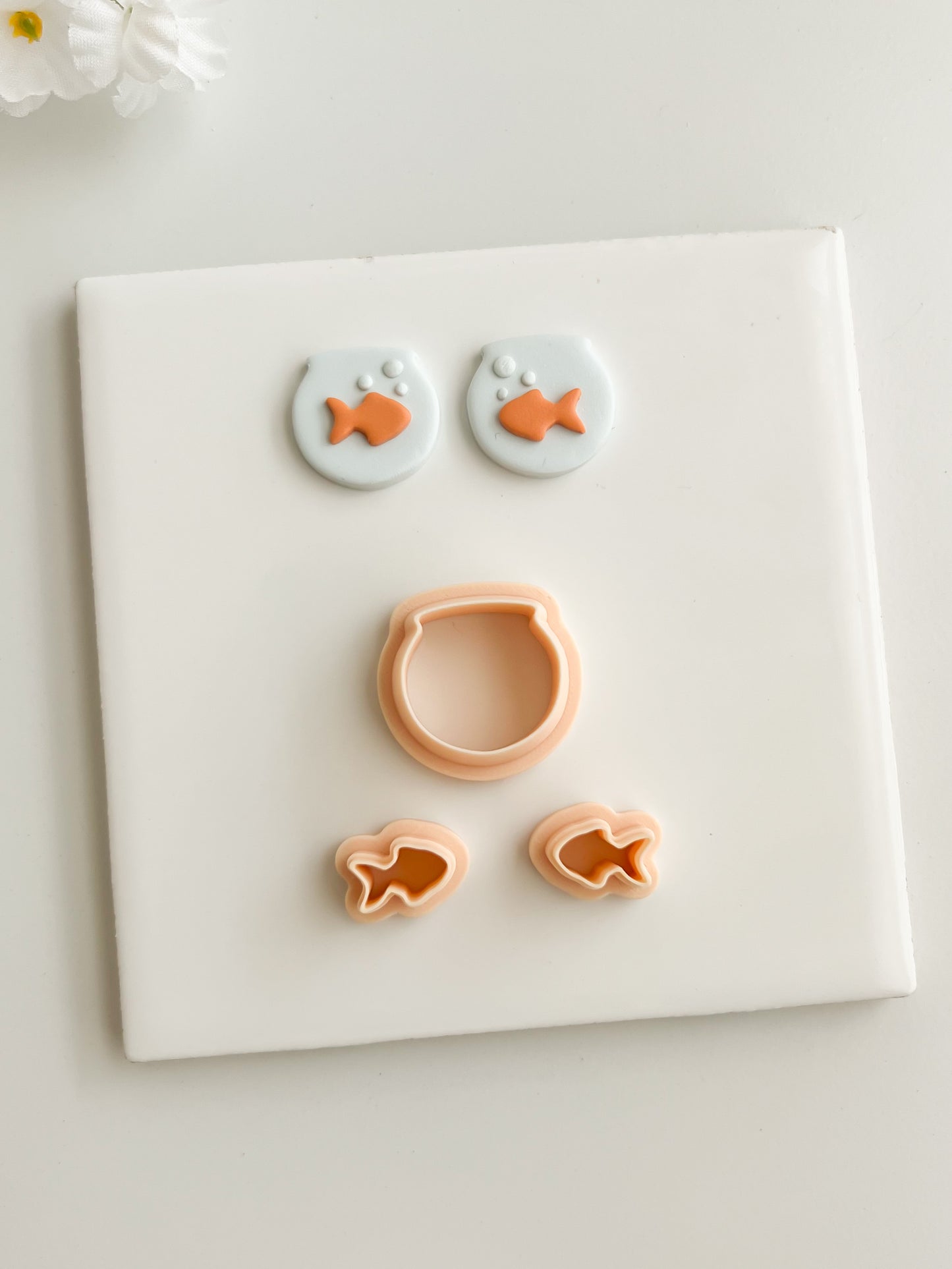 Fishbowl with Fish Clay Cutter | Fishbowl with Fish Polymer Clay Cutter for DIY Cute Earrings Aquarium-Themed Jewelry and Handmade Fun Accessories