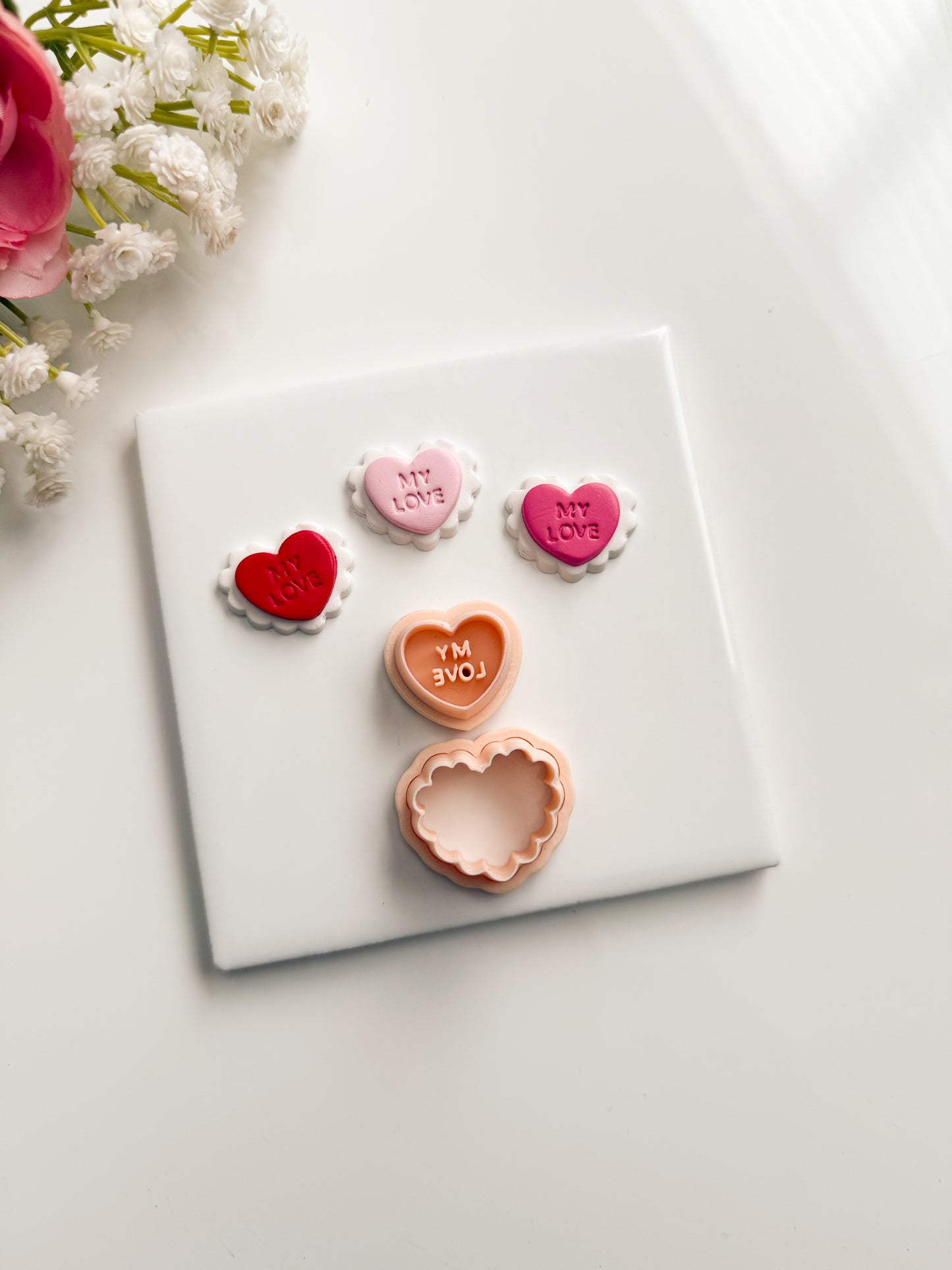 Scalloped Valentine Clay Cutter | Scalloped Valentine Polymer Clay Cutter for DIY Romantic Earrings Love-Themed Jewelry and Handmade Valentine's Accessories