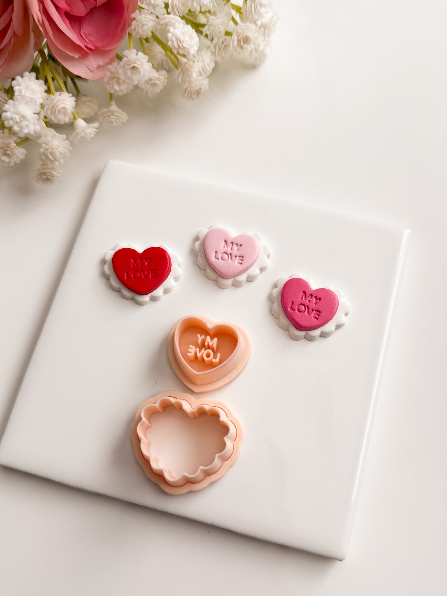 Scalloped Valentine Clay Cutter | Scalloped Valentine Polymer Clay Cutter for DIY Romantic Earrings Love-Themed Jewelry and Handmade Valentine's Accessories