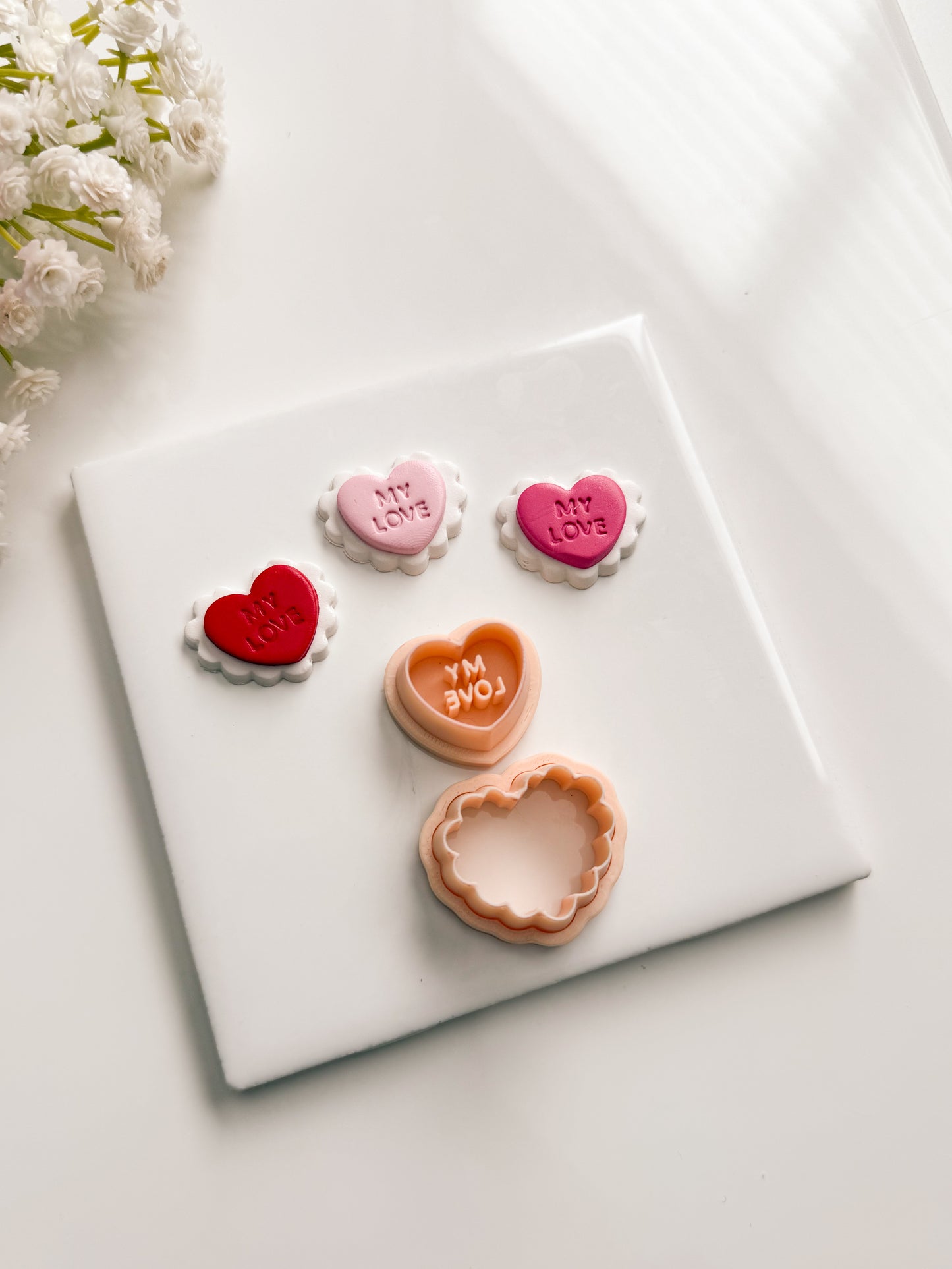 Scalloped Valentine Clay Cutter | Scalloped Valentine Polymer Clay Cutter for DIY Romantic Earrings Love-Themed Jewelry and Handmade Valentine's Accessories