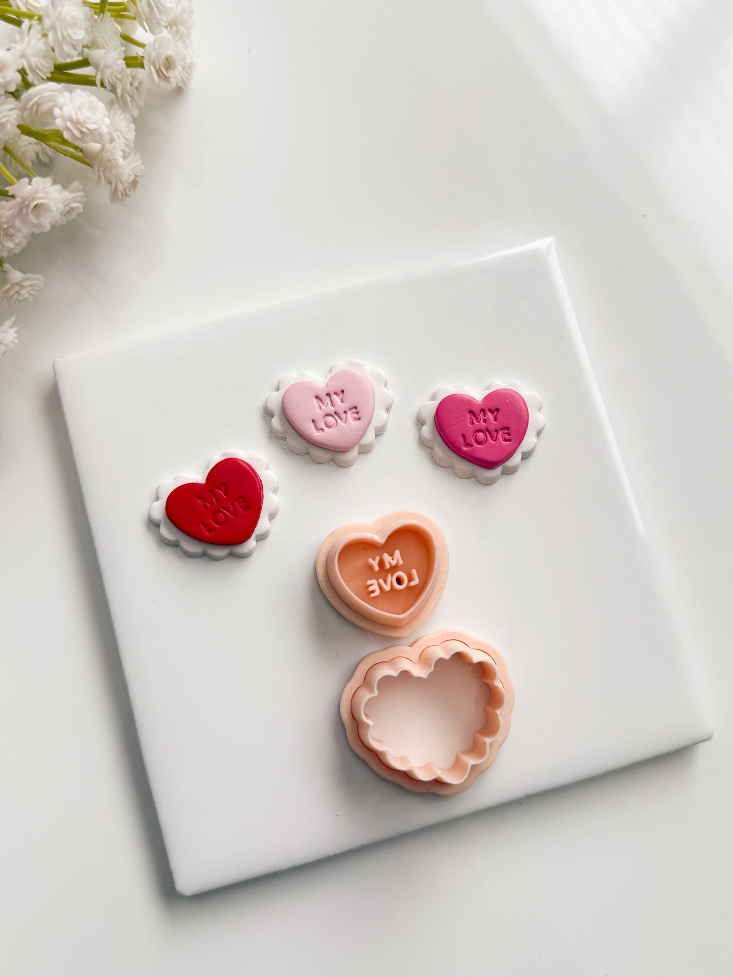 Scalloped Valentine Clay Cutter | Scalloped Valentine Polymer Clay Cutter for DIY Romantic Earrings Love-Themed Jewelry and Handmade Valentine's Accessories