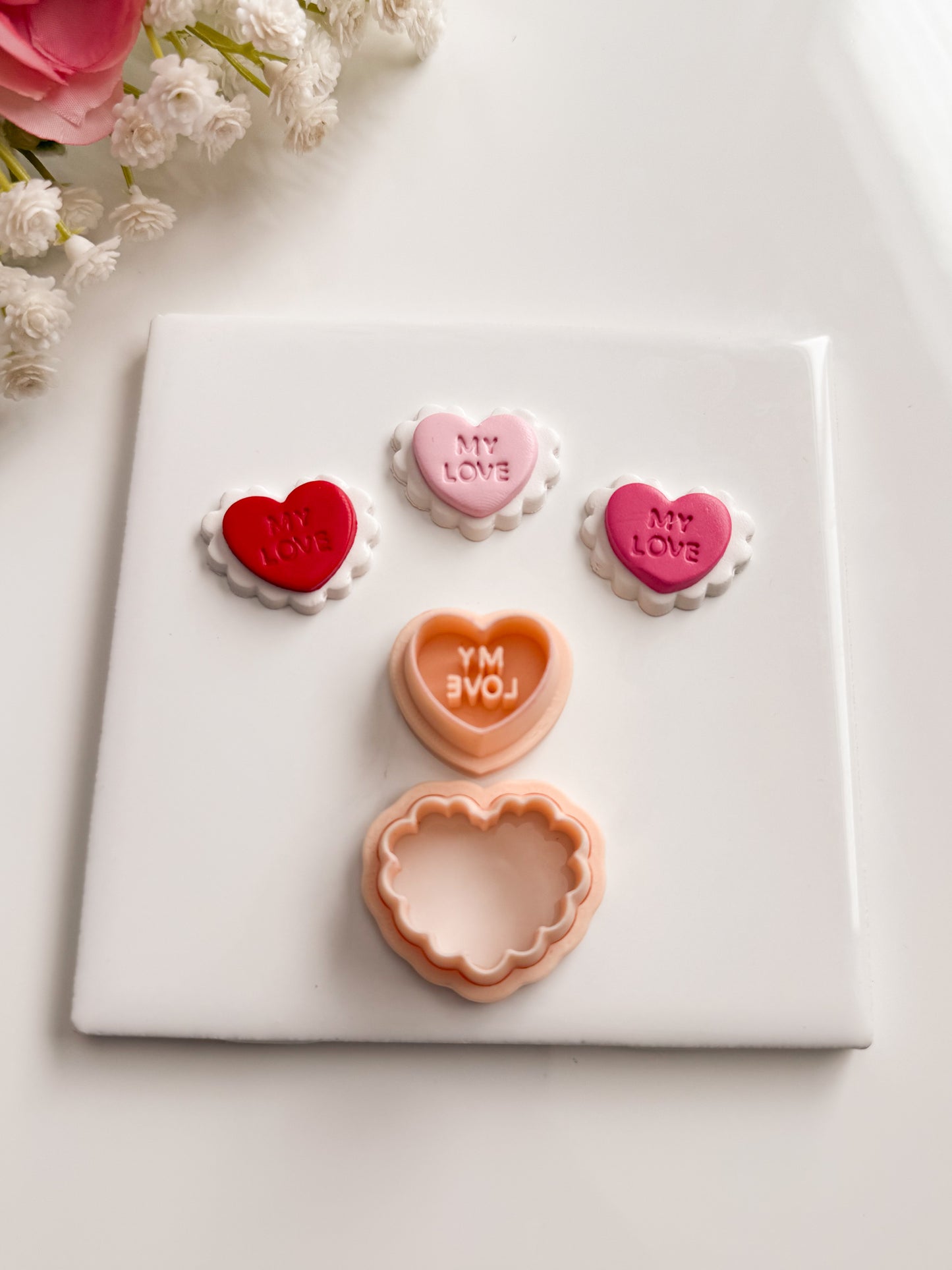 Scalloped Valentine Clay Cutter | Scalloped Valentine Polymer Clay Cutter for DIY Romantic Earrings Love-Themed Jewelry and Handmade Valentine's Accessories