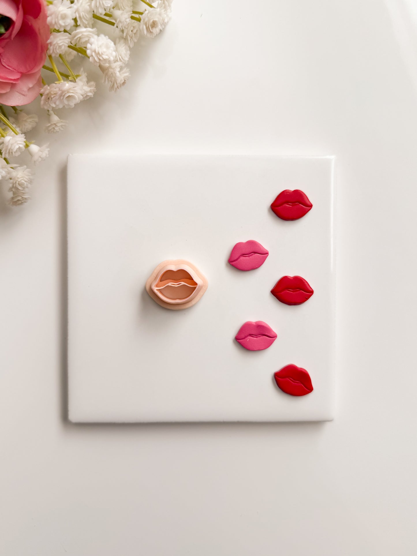 Lip Stud No. 4 Clay Cutter | Lip Stud Polymer Clay Cutter for DIY Valentine's Earrings Cute Jewelry and Handmade Romantic Accessories