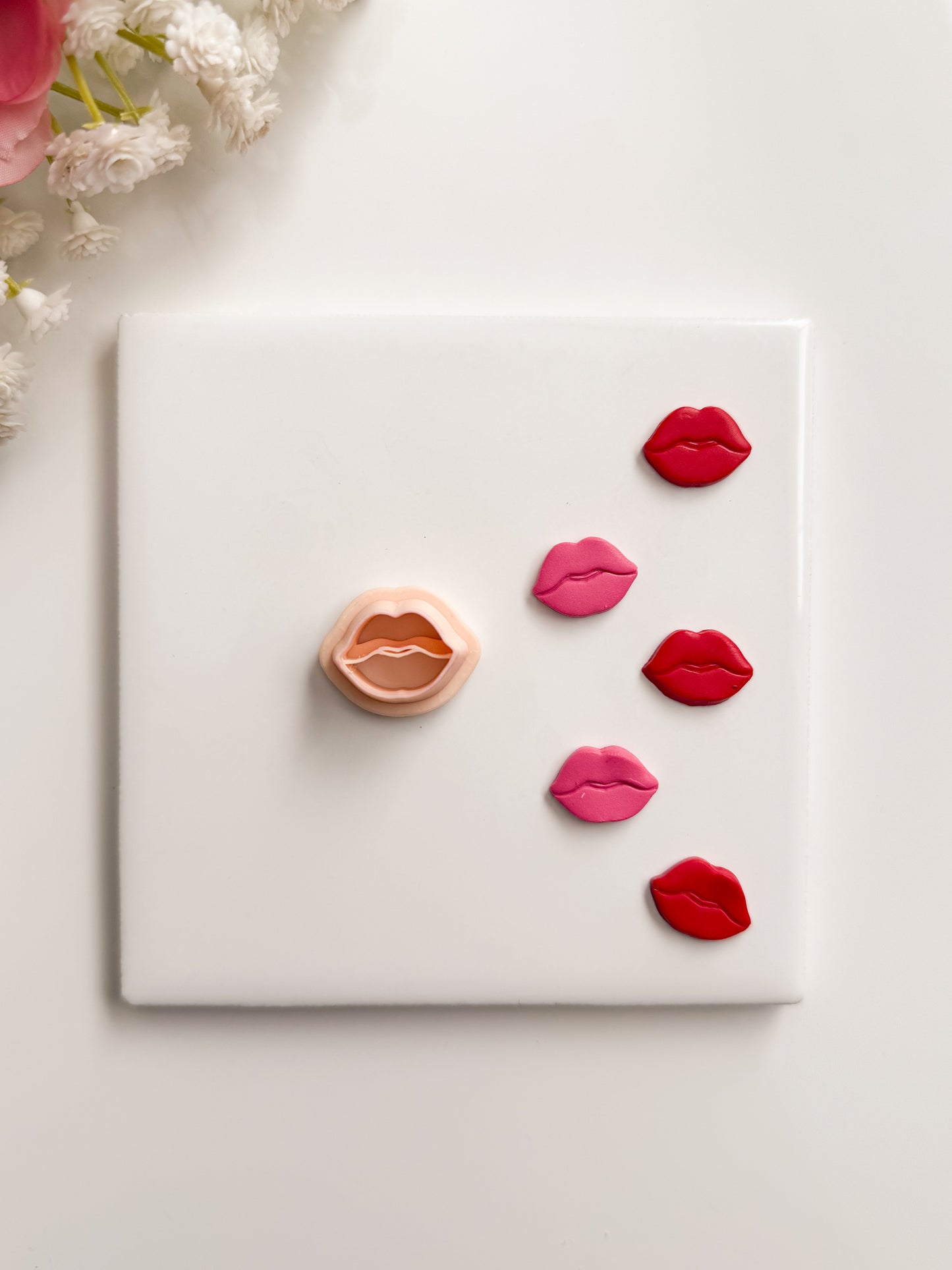 Lip Stud No. 4 Clay Cutter | Lip Stud Polymer Clay Cutter for DIY Valentine's Earrings Cute Jewelry and Handmade Romantic Accessories