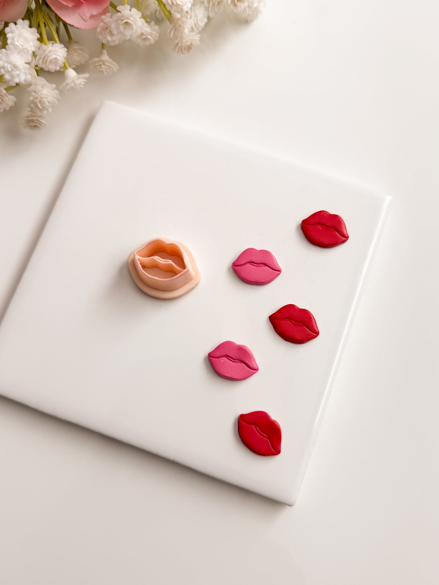 Lip Stud No. 4 Clay Cutter | Lip Stud Polymer Clay Cutter for DIY Valentine's Earrings Cute Jewelry and Handmade Romantic Accessories