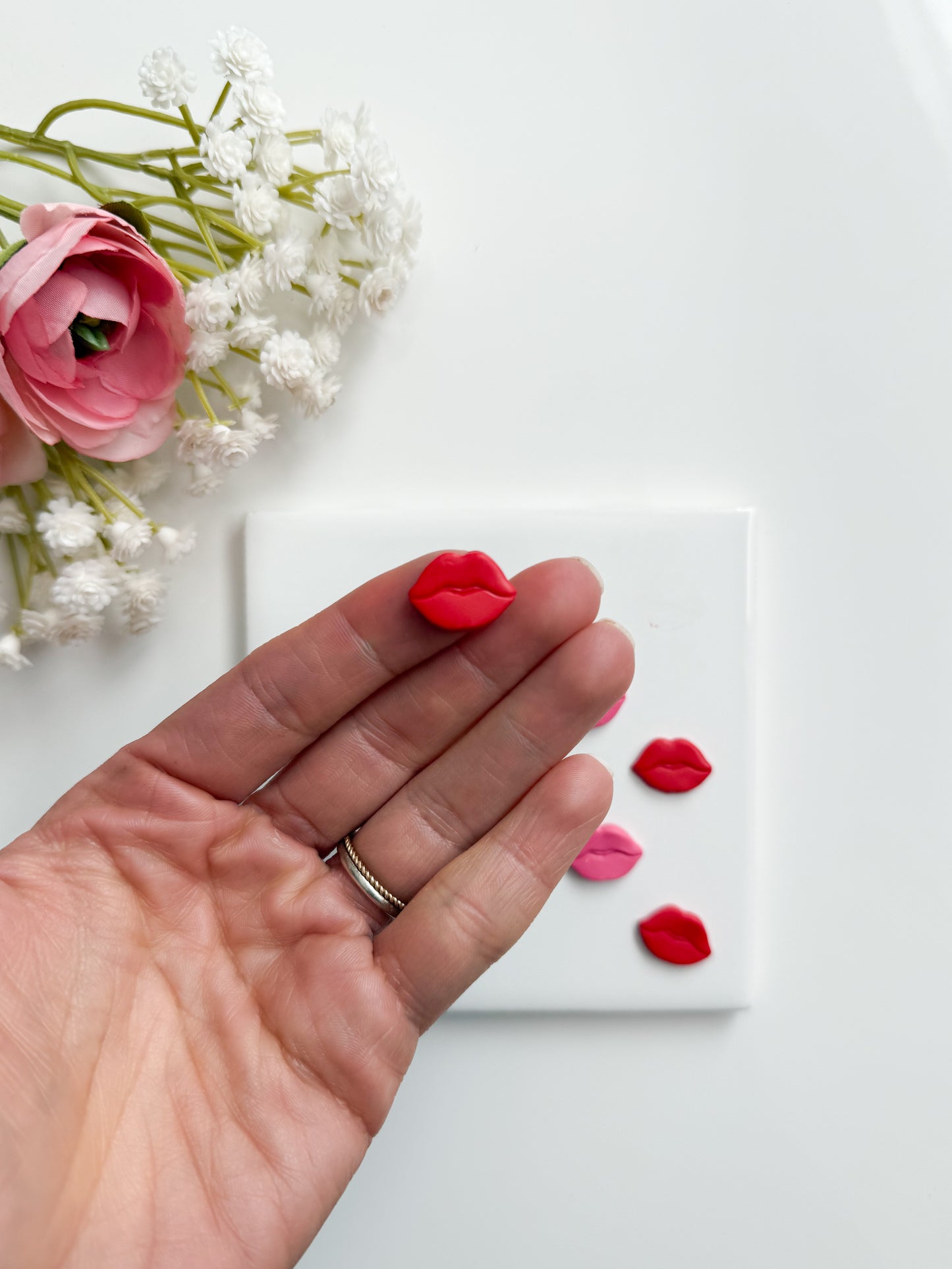 Lip Stud No. 4 Clay Cutter | Lip Stud Polymer Clay Cutter for DIY Valentine's Earrings Cute Jewelry and Handmade Romantic Accessories