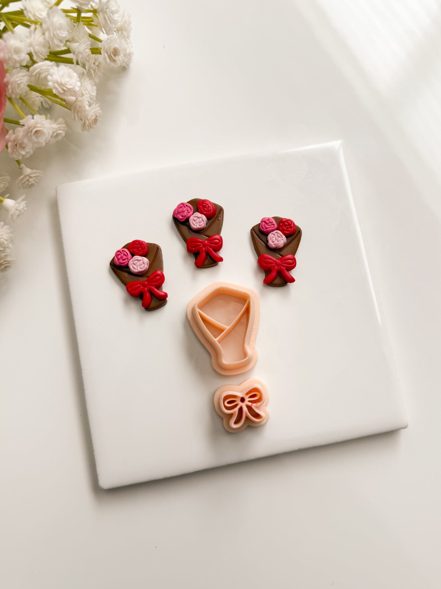 Rose Bouquet No. 1 Clay Cutter | Rose Bouquet No. 1 Polymer Clay Cutter for DIY Wedding Earrings Floral Jewelry and Handmade Romantic Accessories