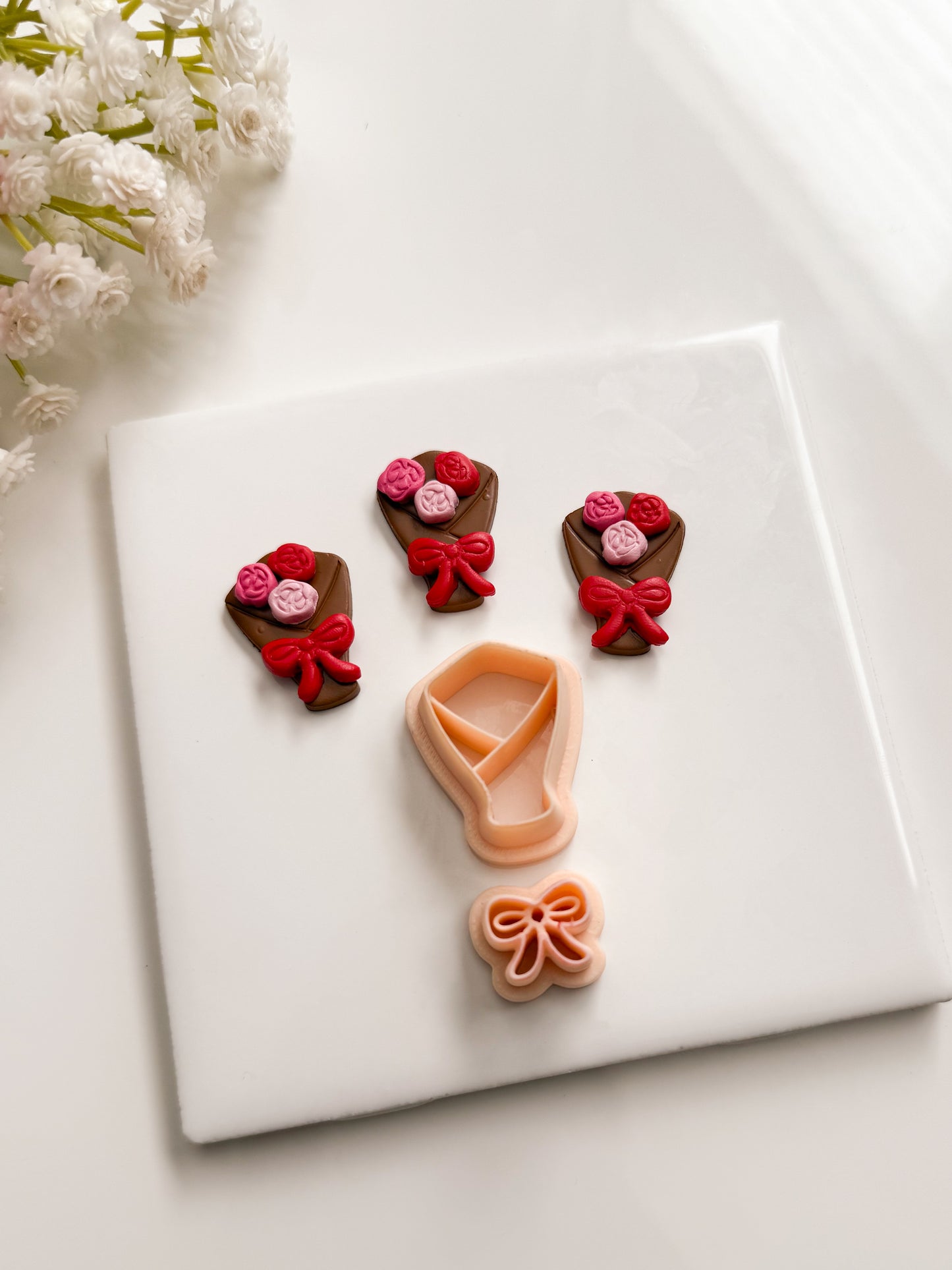 Rose Bouquet No. 1 Clay Cutter | Rose Bouquet No. 1 Polymer Clay Cutter for DIY Wedding Earrings Floral Jewelry and Handmade Romantic Accessories