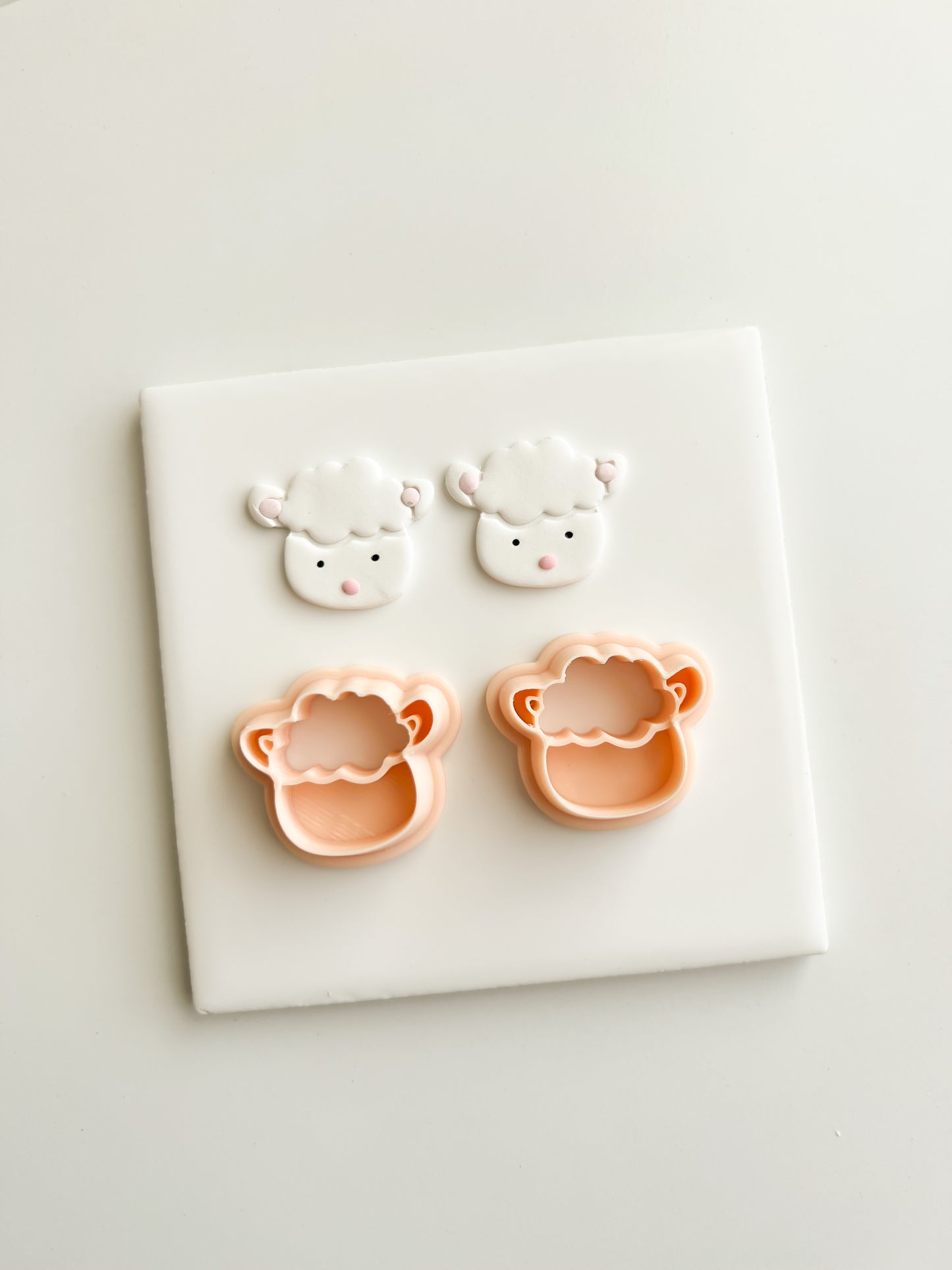 Lamb Set Clay Cutter | Lamb Set Polymer Clay Cutter for DIY Farm Earrings Cute Jewelry and Handmade Country Accessories