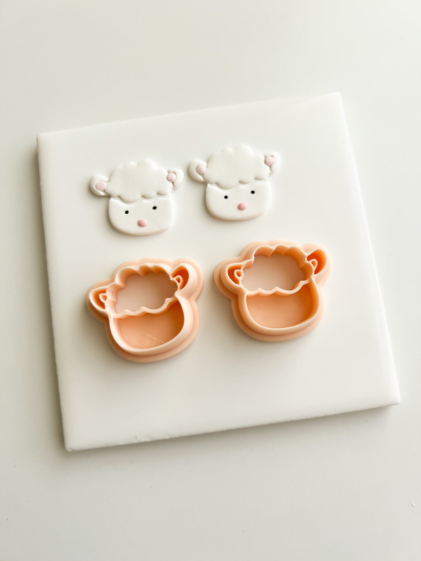 Lamb Set Clay Cutter | Lamb Set Polymer Clay Cutter for DIY Farm Earrings Cute Jewelry and Handmade Country Accessories