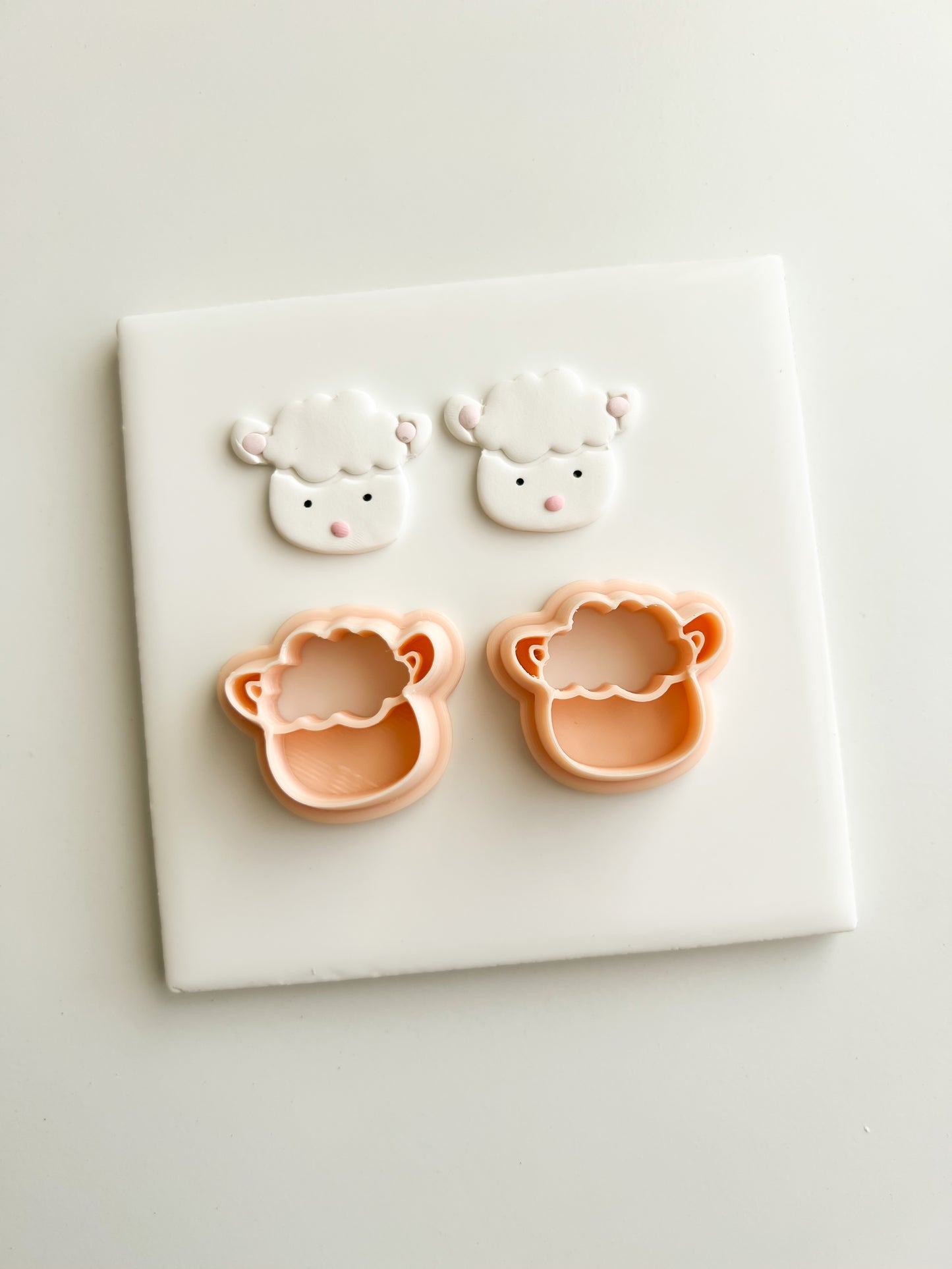 Lamb Set Clay Cutter | Lamb Set Polymer Clay Cutter for DIY Farm Earrings Cute Jewelry and Handmade Country Accessories