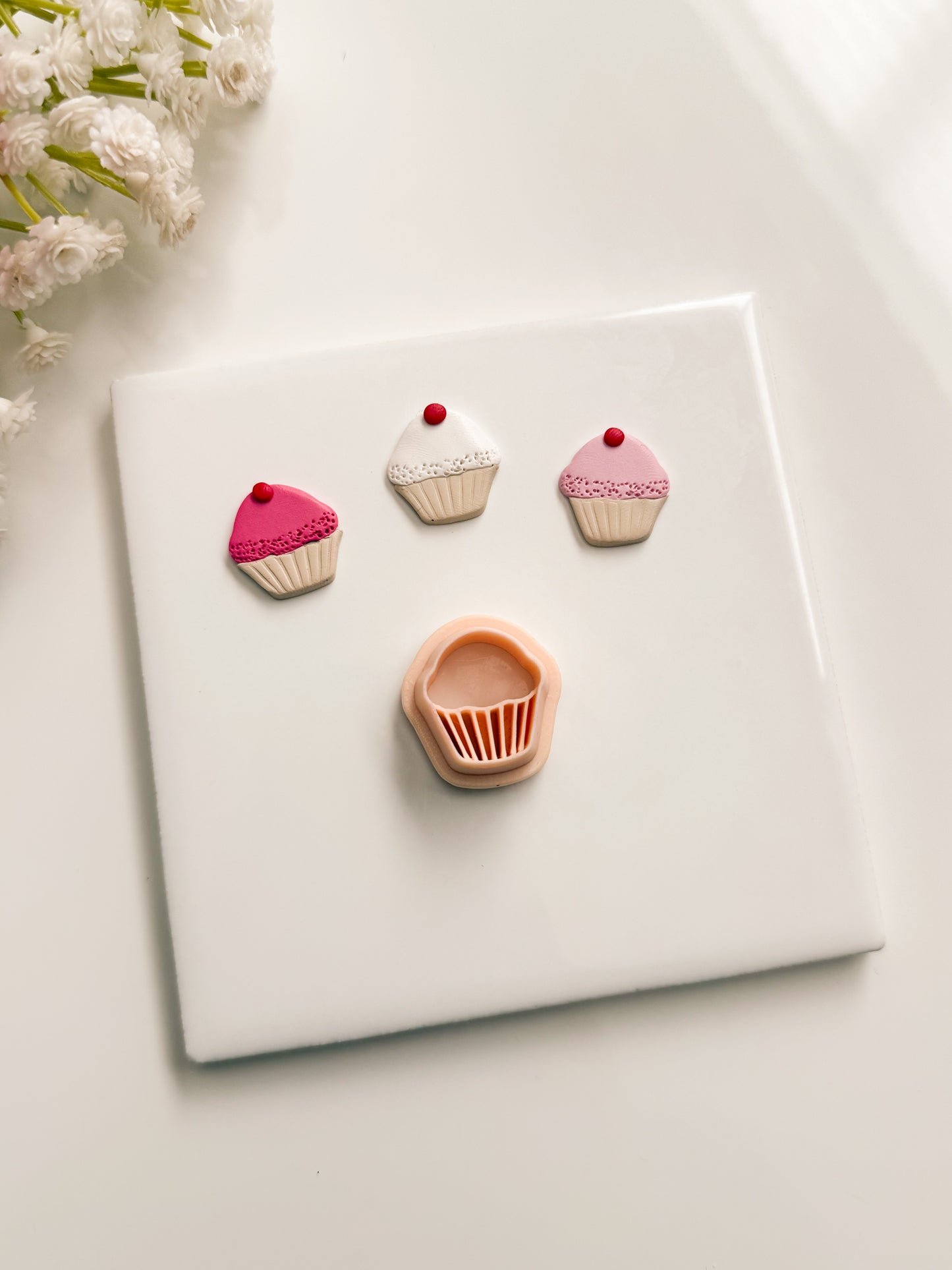 Cupcake No. 5 Clay Cutter | Cupcake No. 5 Polymer Clay Cutter for DIY Bakery Earrings Sweet-Themed Jewelry and Handmade Dessert Accessories