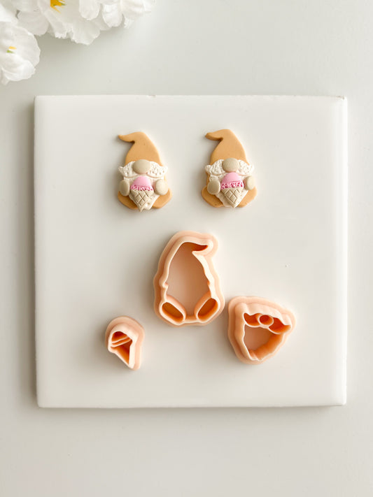 Gnome No. 4 Clay Cutter | Gnome No. 4 Polymer Clay Cutter for DIY Holiday Earrings Festive Jewelry and Handmade Cute Accessories